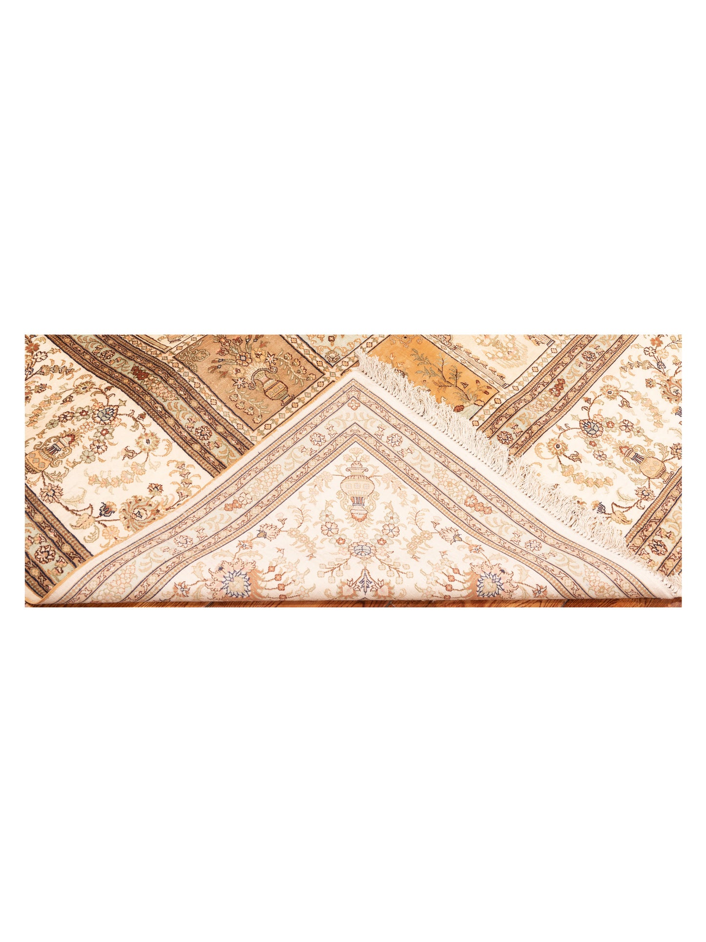 Pure Silk 118024 Ivory Ivory 9.1x11.7 Hand Knotted Rug