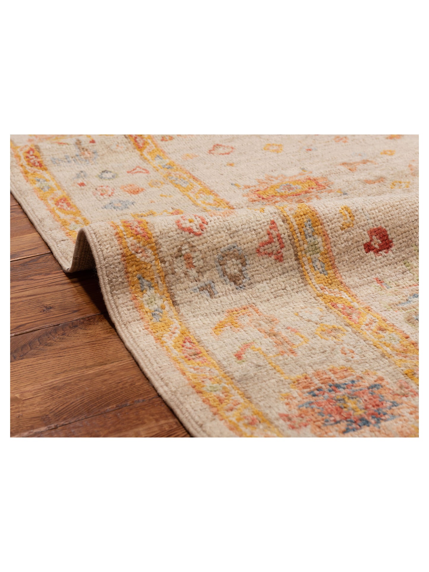 Angora Oushak 150231 Cream Silver 4.10x6.11 Hand Knotted Rug