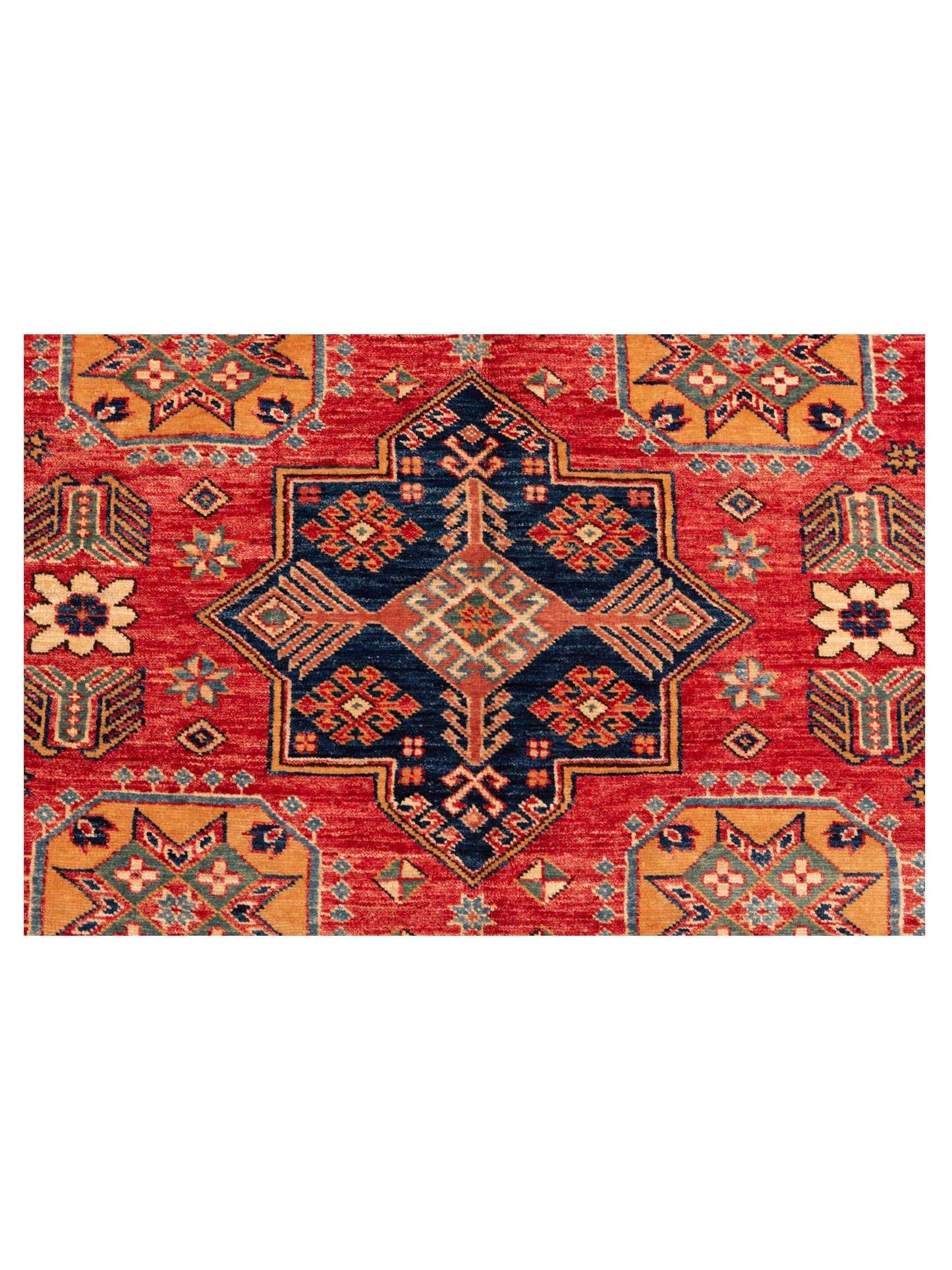 Artisan Kazak 145367 Red Ivory 5.2x6.9 Hand Knotted Rug