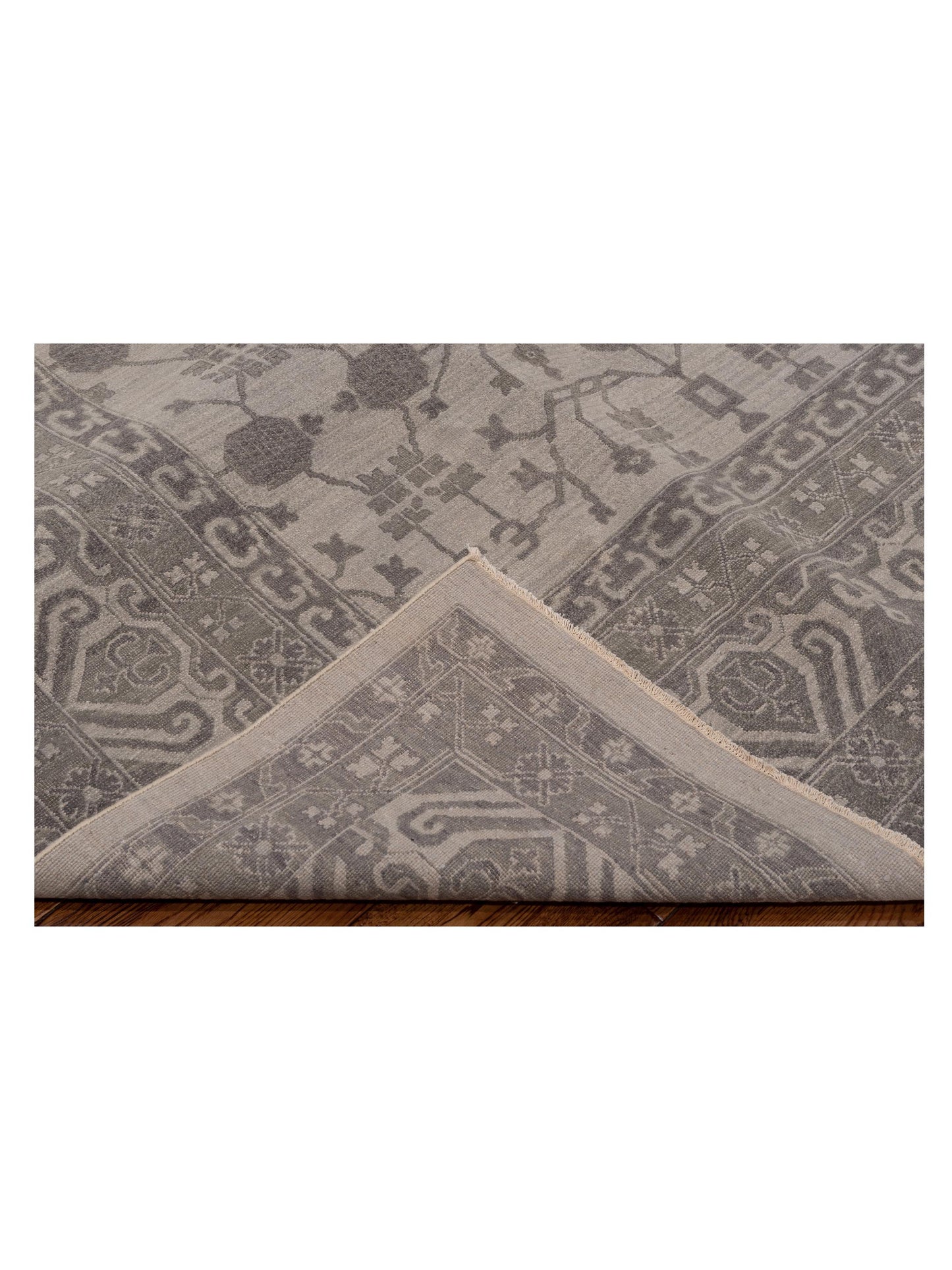 Platinum 127385 Ivory Gray 9.9x14.3 Hand Knotted Rug