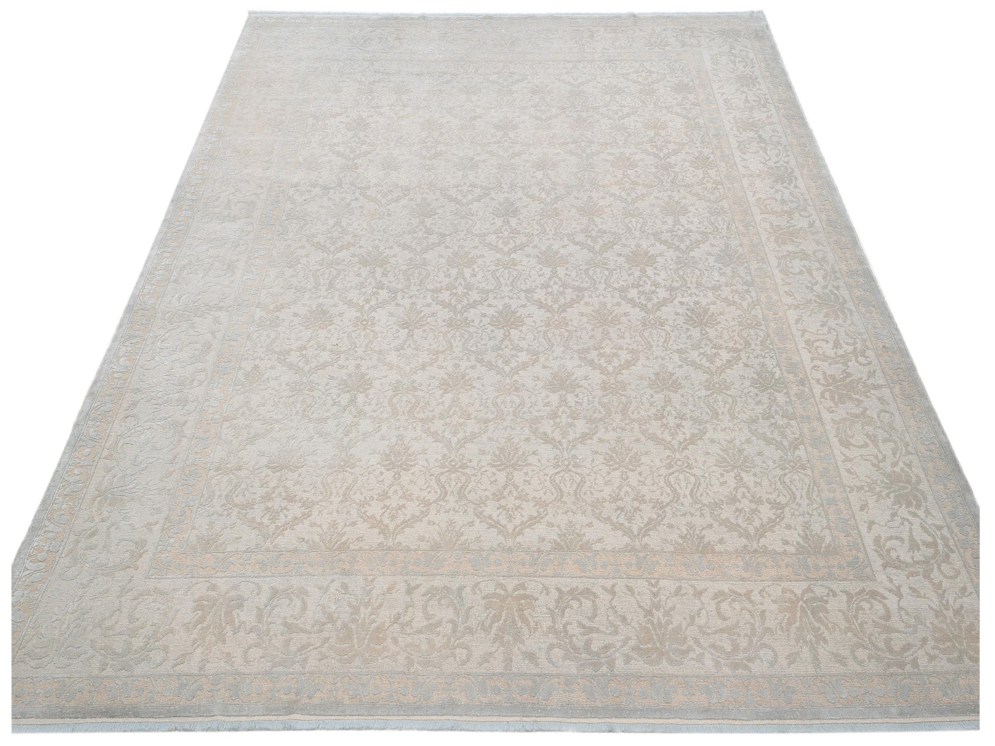 Color Bouquet 107873 Silver Gray 9.4x11.8 Hand Knotted Rug