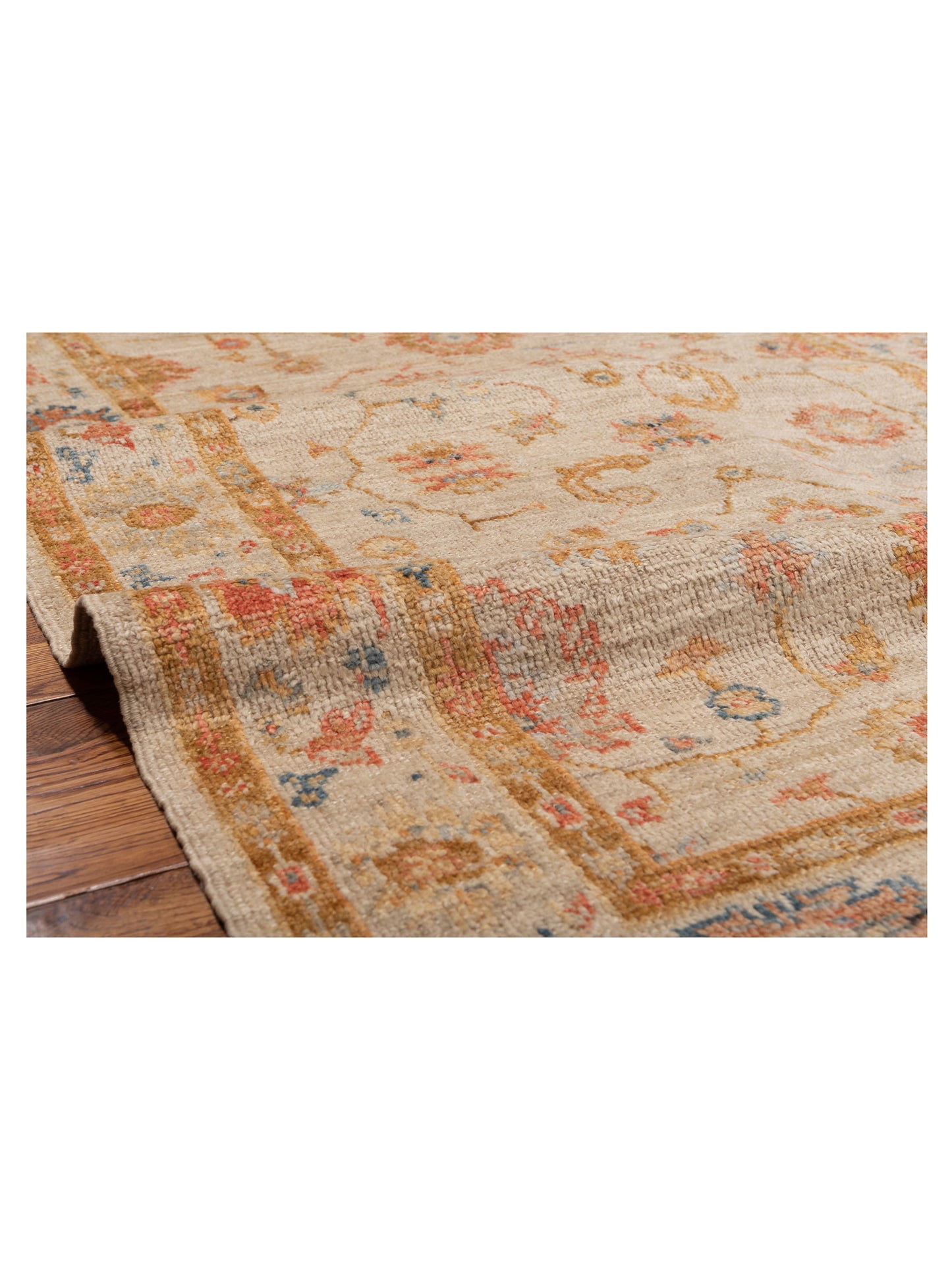 Angora Oushak 148092 Ivory Ivory 4x5.8 Hand Knotted Rug