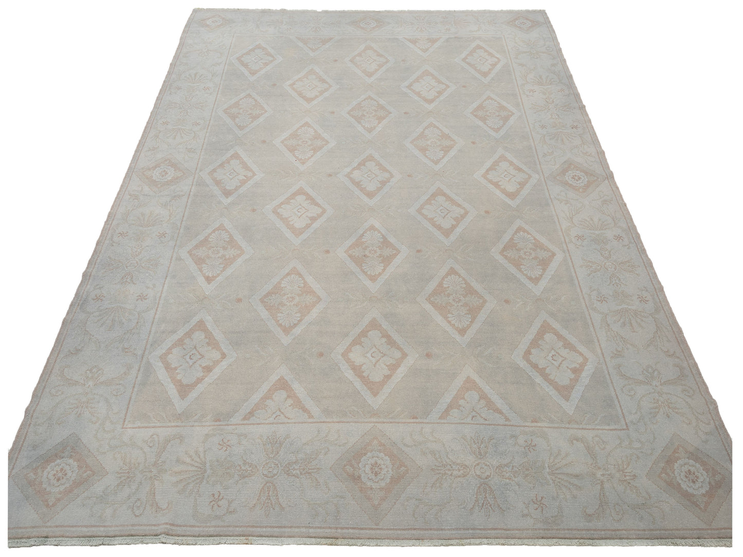 Vintage 107447 Silver 9.5x12.4 Hand Knotted Rug