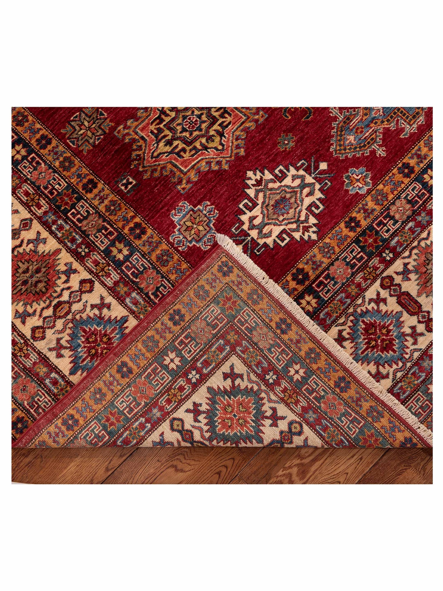 Artisan Kazak 151906 Red Ivory 9x11.10 Hand Knotted Rug