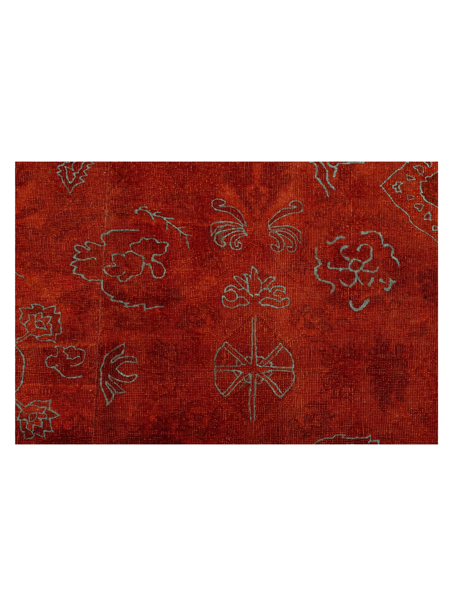 Vintage 78305 Orange 7.8x10.10 Hand Knotted Rug