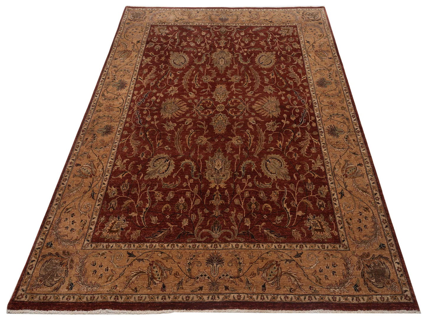 Crown 90206 Rust Gold 7.11x10.3 Hand Knotted Rug