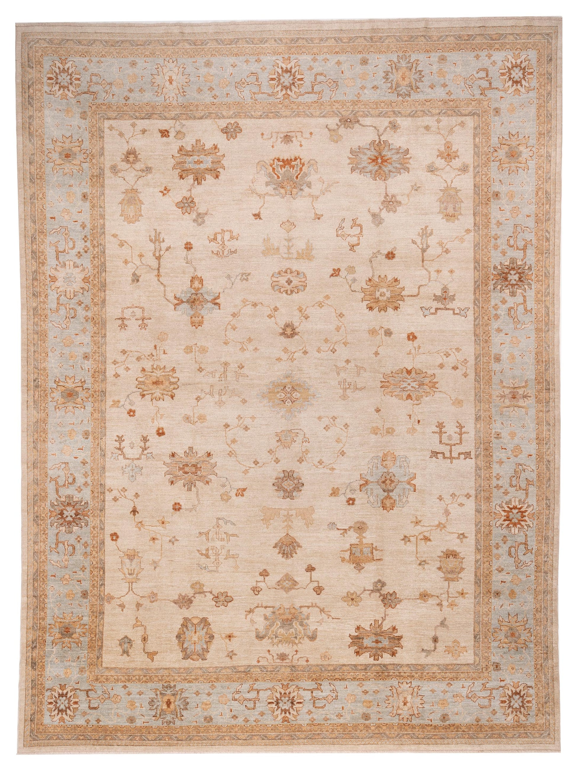 Anadol Angora Oushak  Ivory Blue Traditional