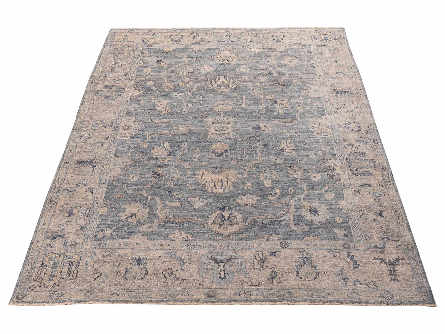 Angora Oushak 156105 Blue Gray 8.11x12 Hand Knotted Rug