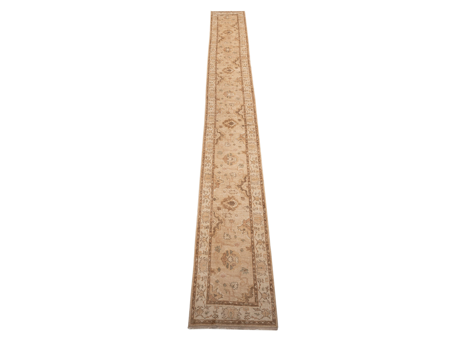 Angora Oushak 154273 Gold Ivory 3x23.4 Hand Knotted Rug