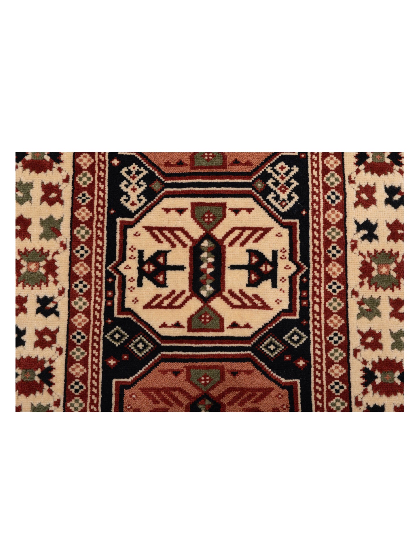 Turkish Shirwan 148368 Navy Ivory 3x4.8 Hand Knotted Rug