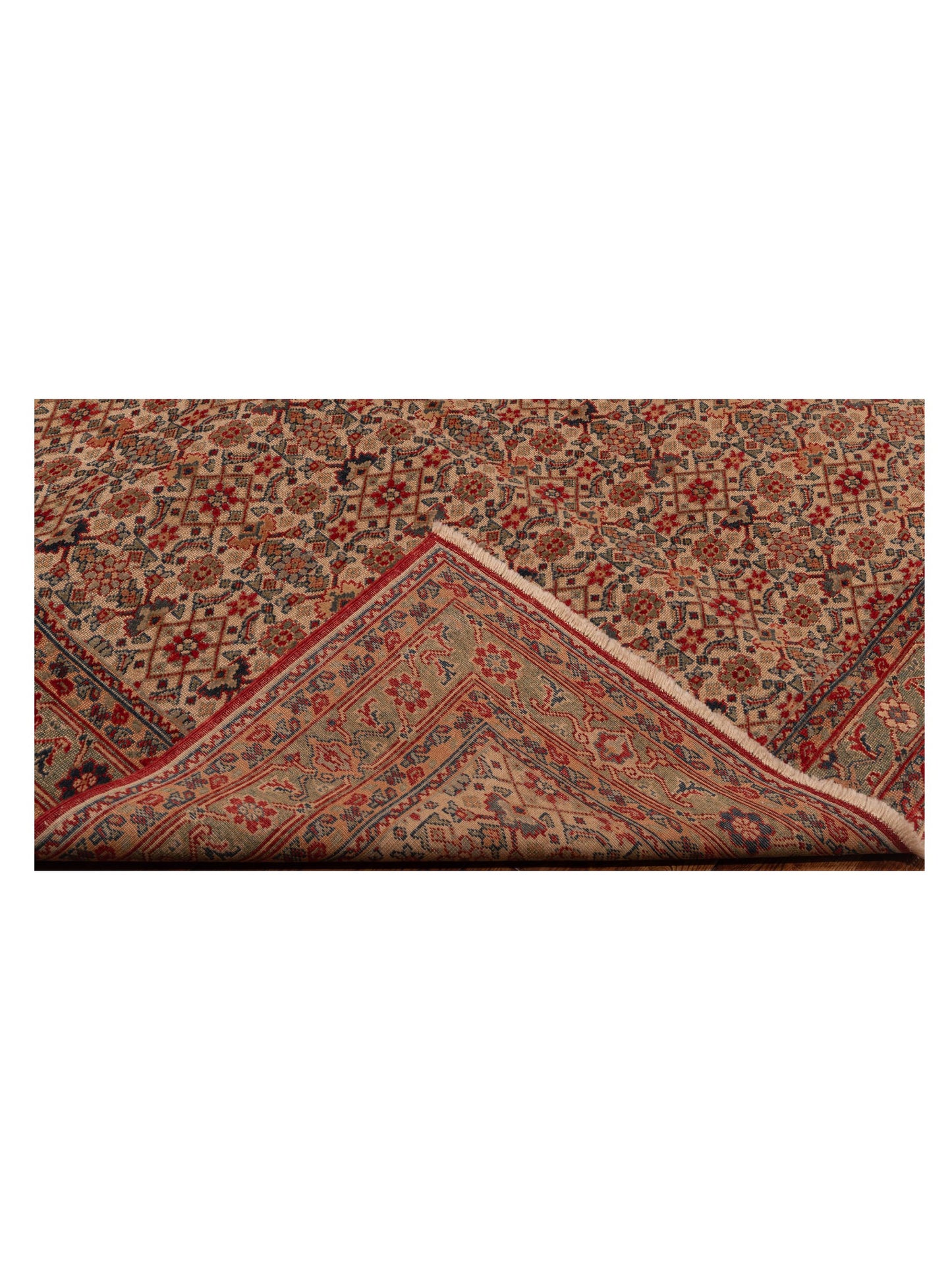 Antique Loom 147390 Ivory Sage Green 6.9x8.4 Hand Knotted Rug