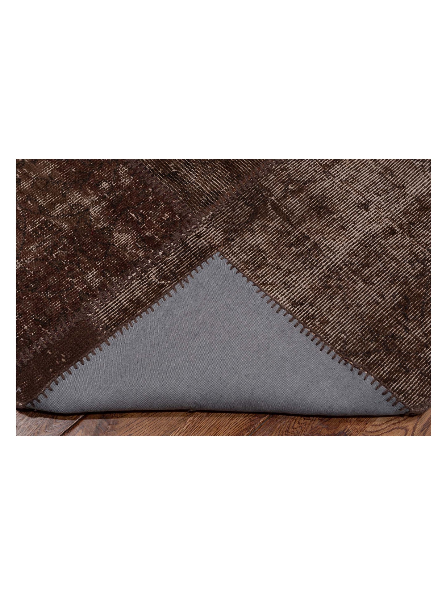 Turkish Vestige Patchwork 109503 Dark Brown 8x9.10 Hand Knotted Rug
