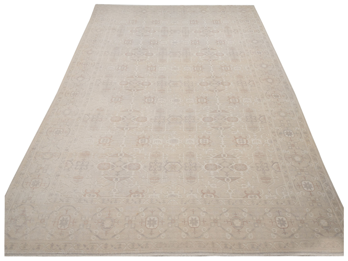 Vintage 122720 Ivory 10.2x13.8 Hand Knotted Rug