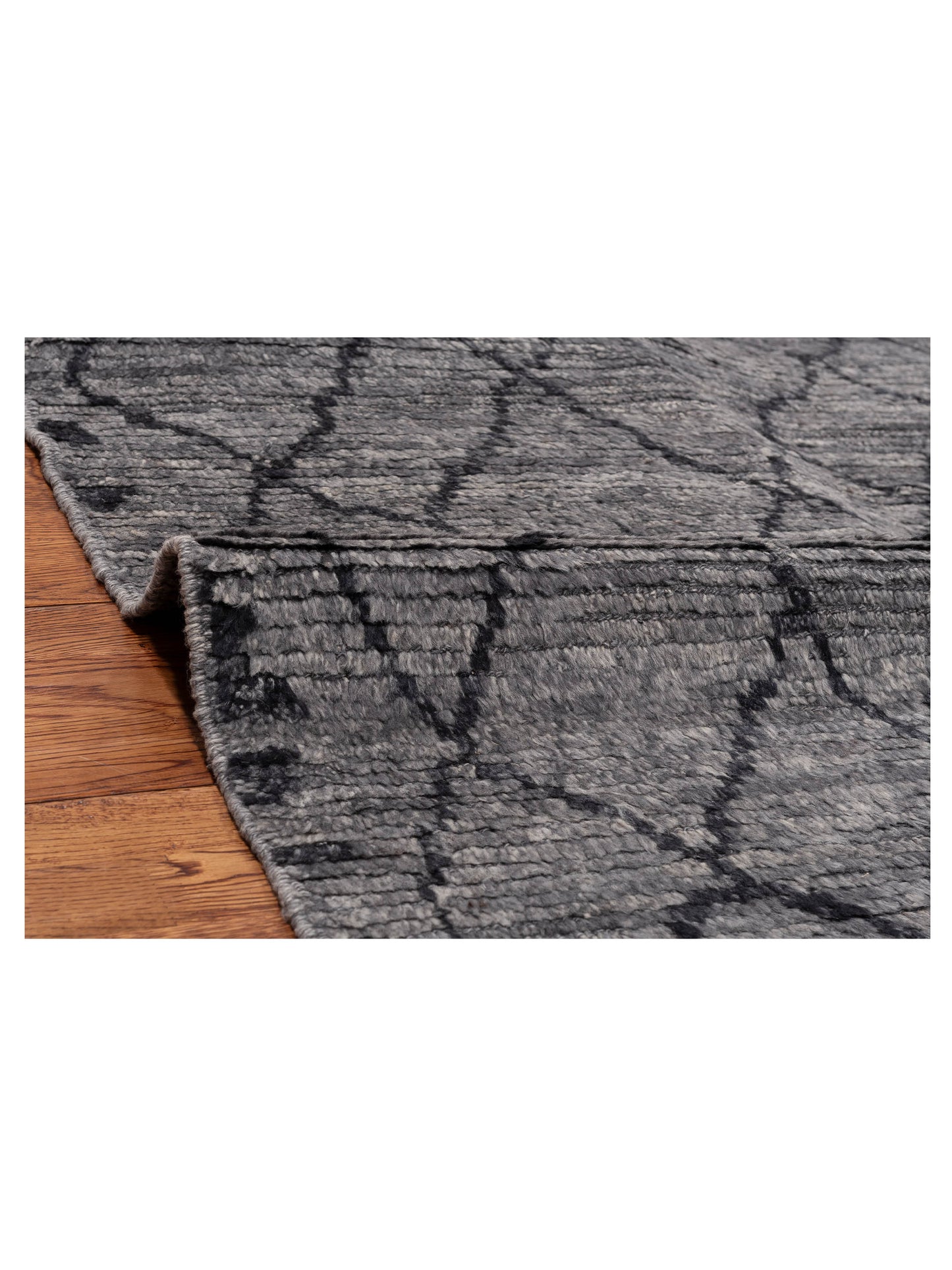 Berber Aspendos Gray Black 8.2x11.1 Hand Knotted Rug
