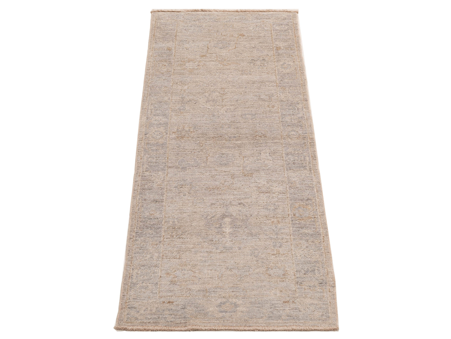 Angora Oushak 152654 Gray Gray 2.7x7.6 Hand Knotted Rug