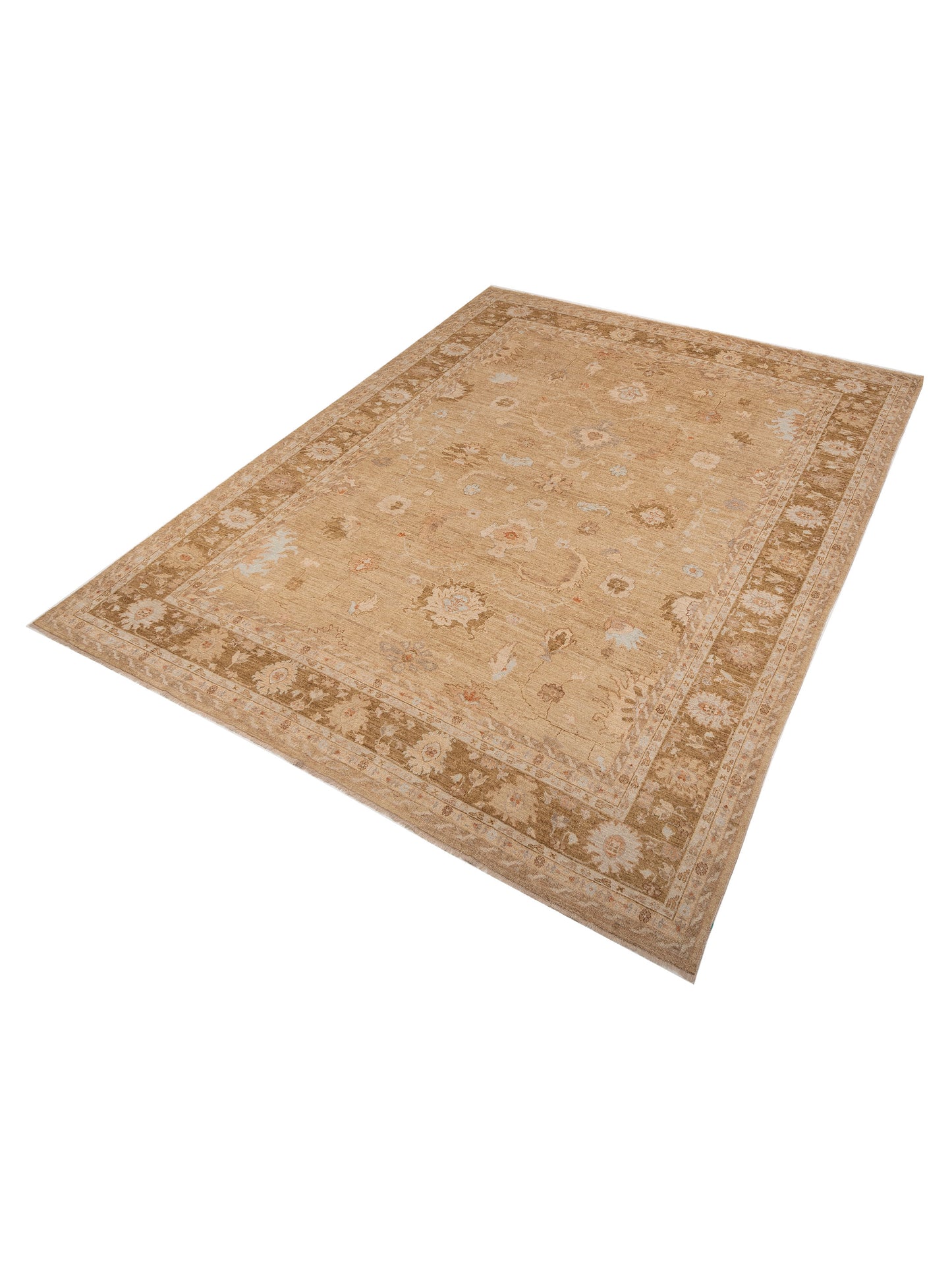Angora Oushak 153618 Gold Green 12.11x16.7 Hand Knotted Rug