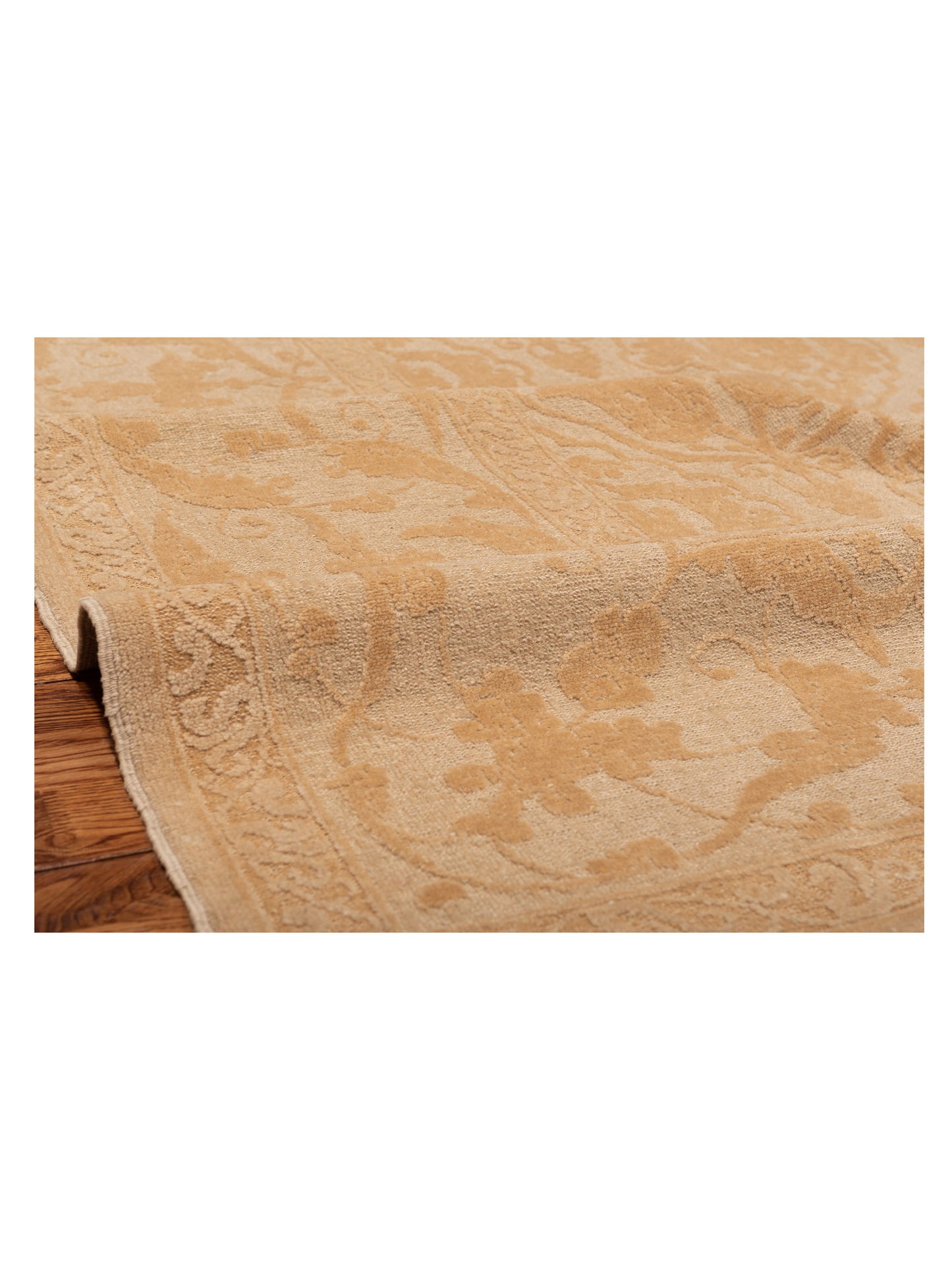 Defne Tulip Cream Gold 9.3x11.11 Hand Knotted Rug