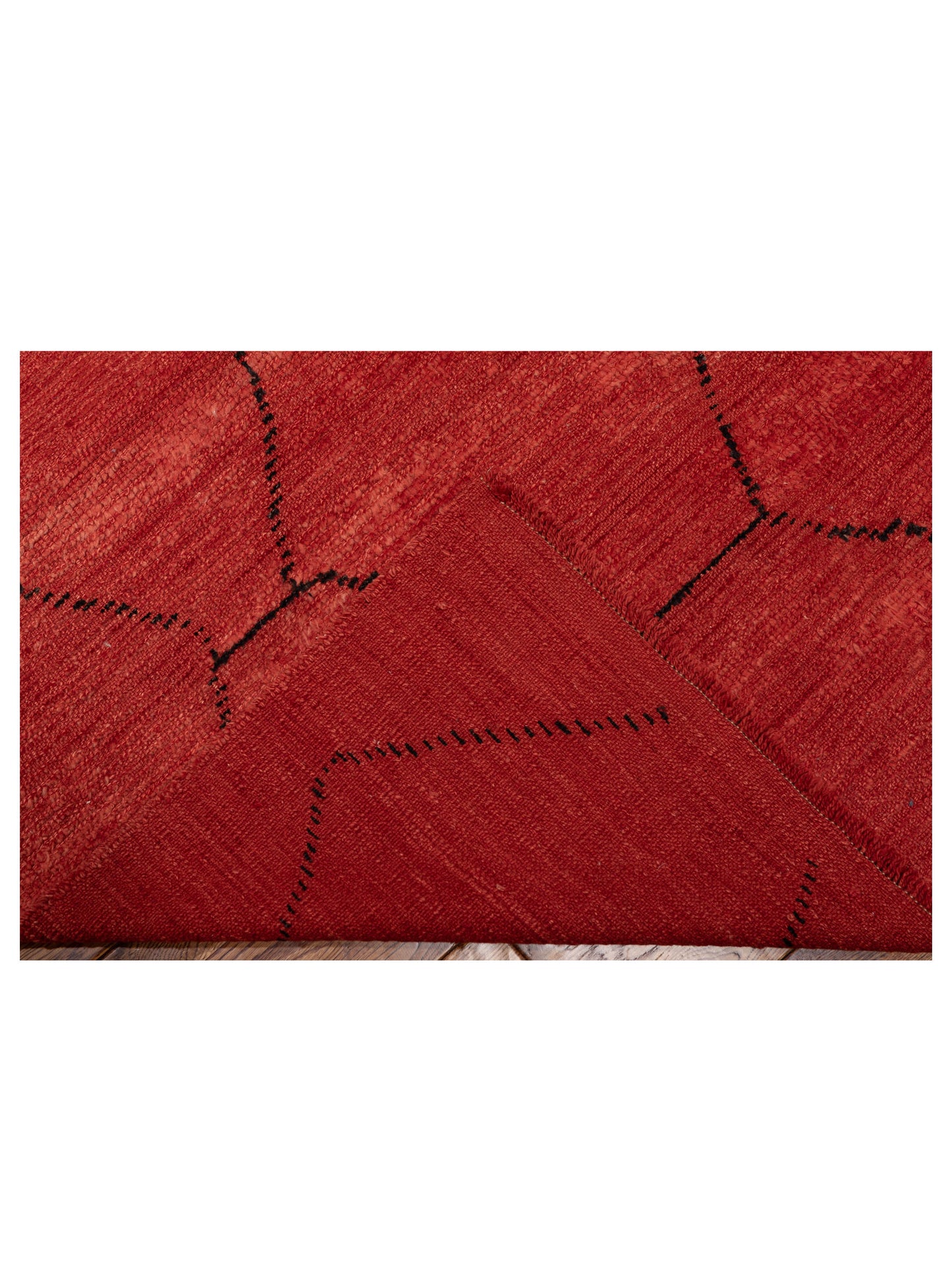 Berber Efes Red Black 9.4x12.2 Hand Knotted Rug