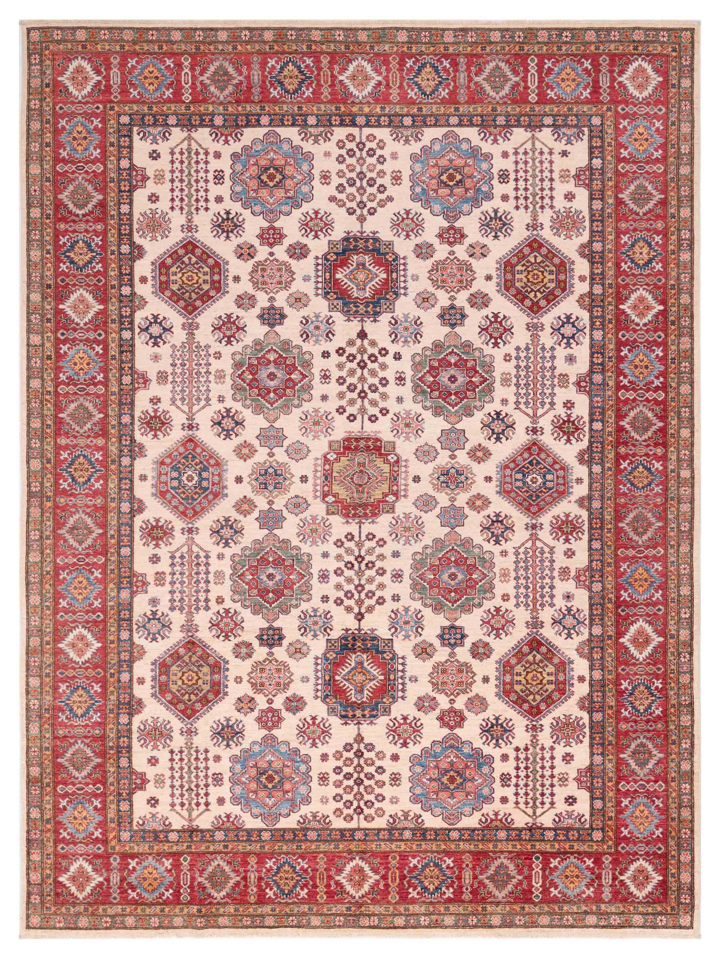 Nomad Super Kazak  Ivory Red Tribal
