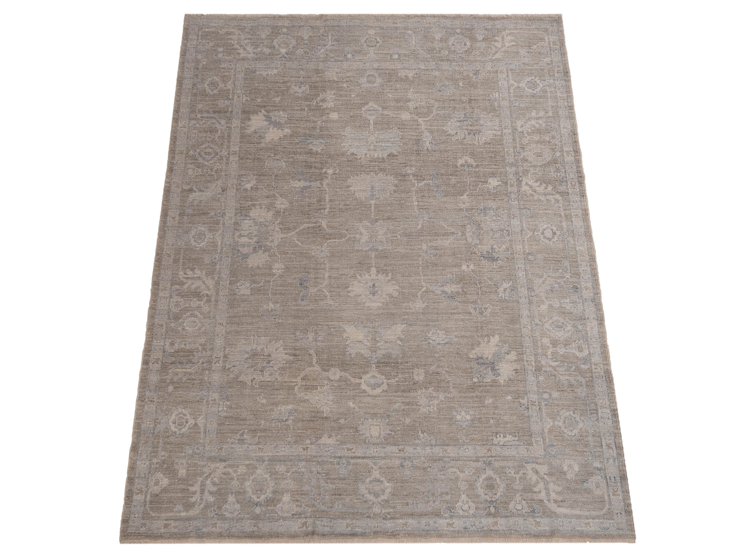 Angora Oushak 150695 Gray Gray 8.2x9.7 Hand Knotted Rug