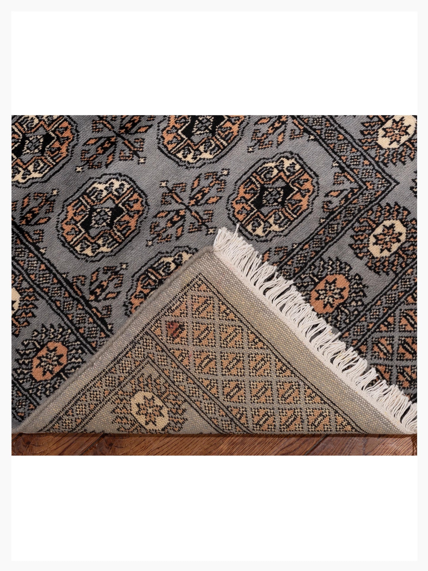 Bokhara 153474 Gray Gray 2.6x15.8 Hand Knotted Rug