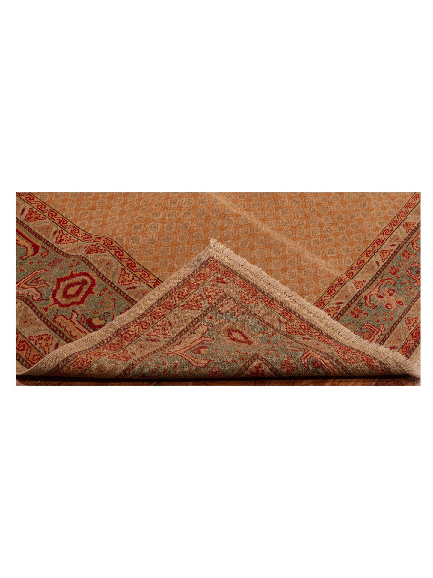 Antique Loom 147373 Camel Blue 6.10x8.3 Hand Knotted Rug