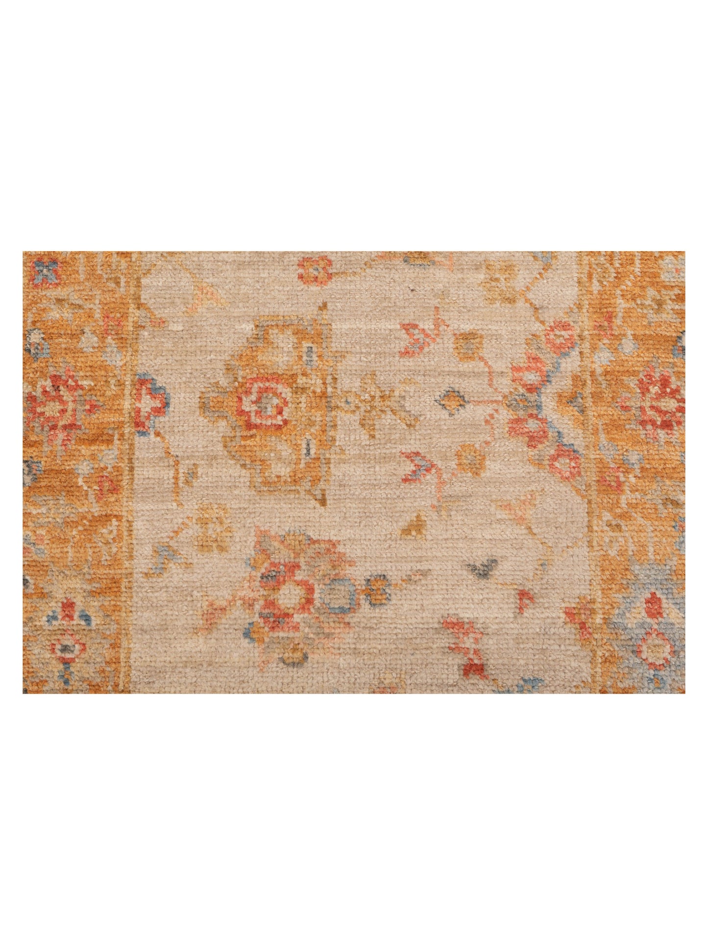 Angora Oushak 149492 Ivory Orange 2.6x12 Hand Knotted Rug