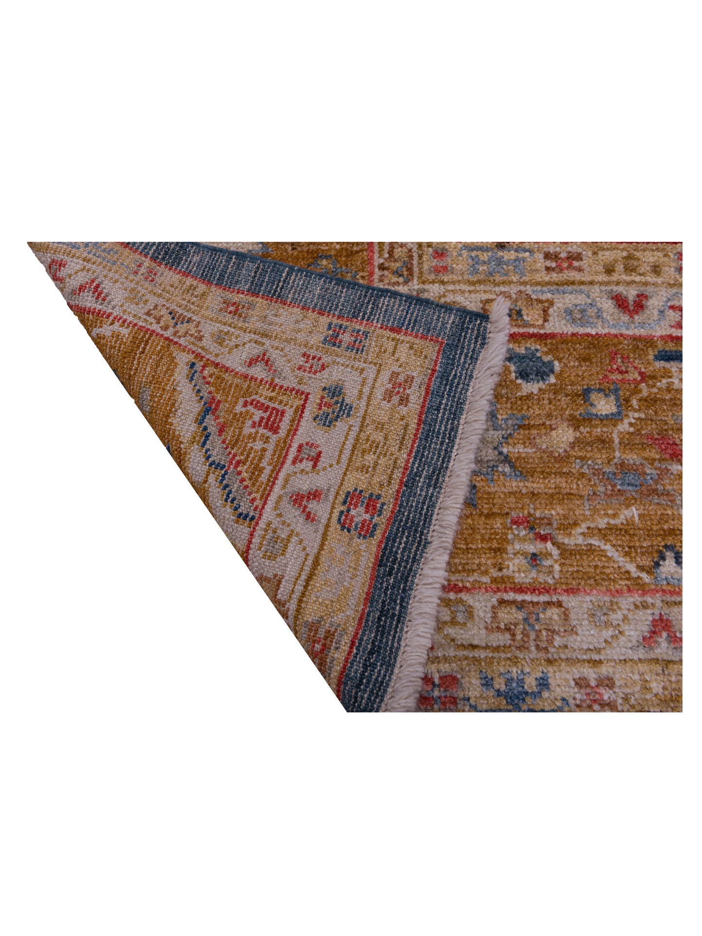 Angora Oushak 144640 Teal Blue Orange 10.5x14.7 Hand Knotted Rug