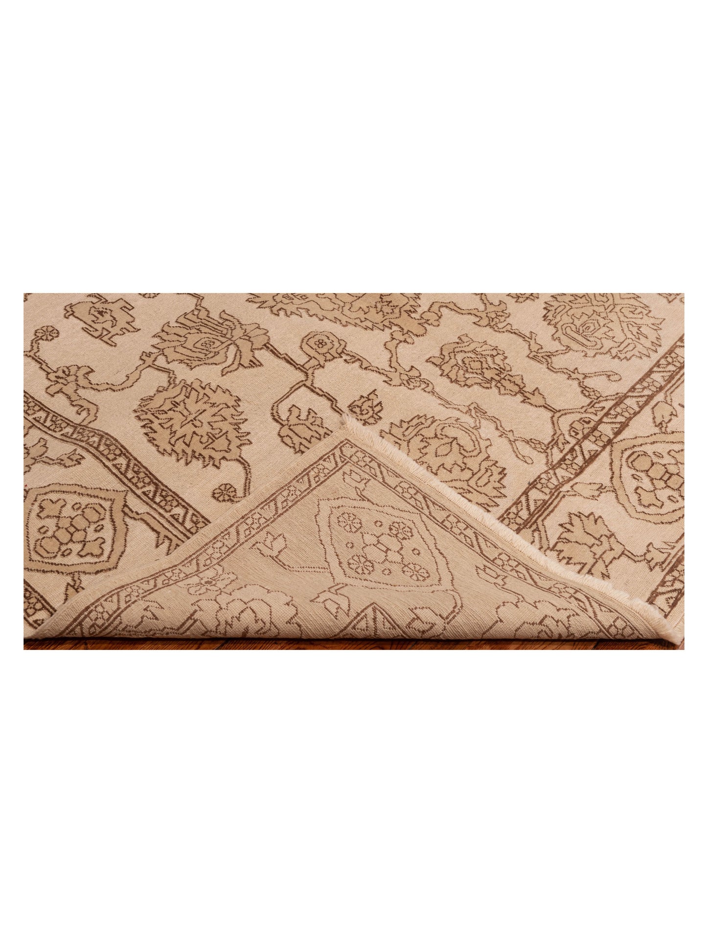 Defne Jade Ivory Dark Brown 6.5x9.5 Hand Knotted Rug