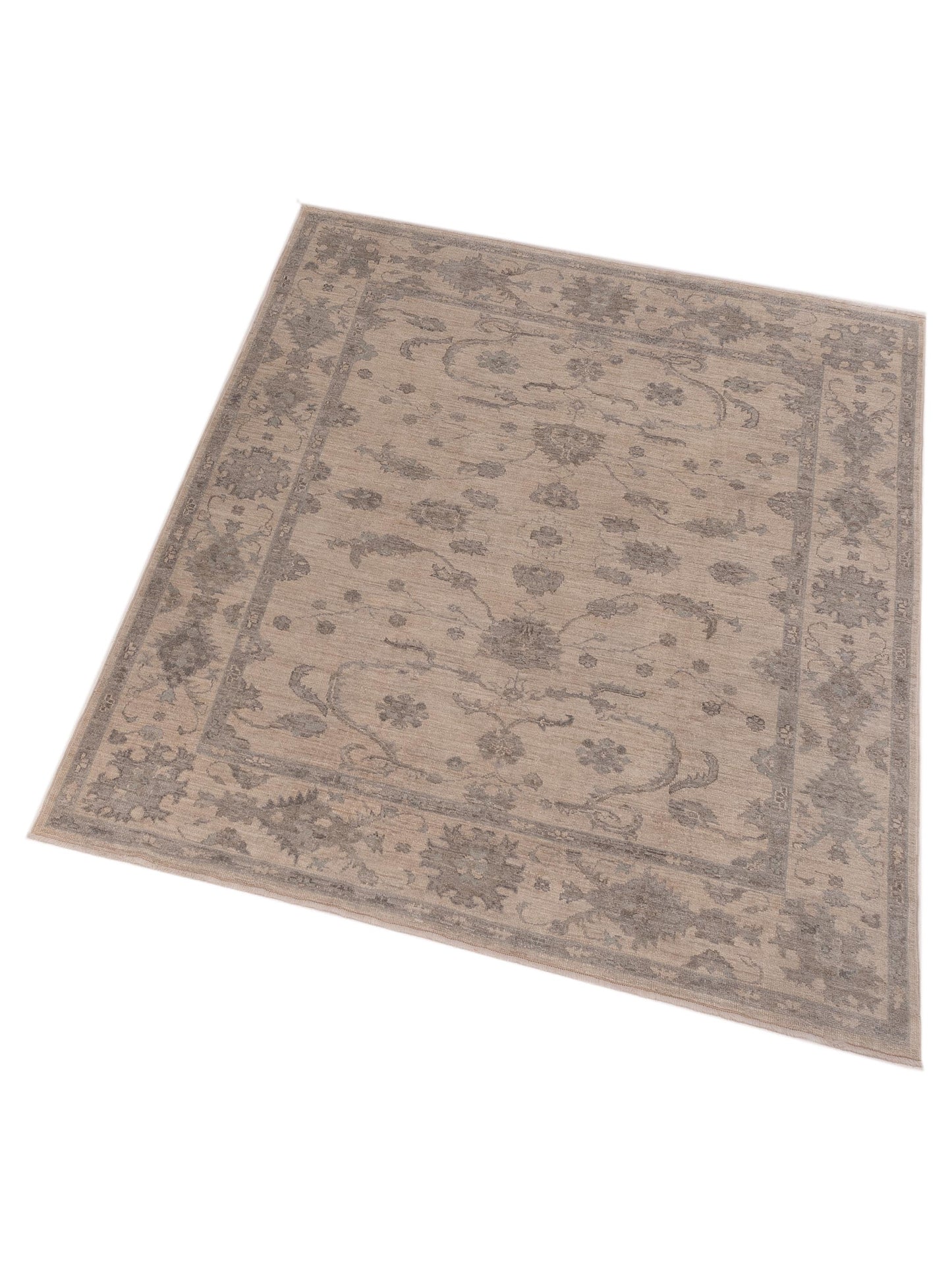 Angora Oushak 134536 Ivory Ivory 8.4x9.8 Hand Knotted Rug
