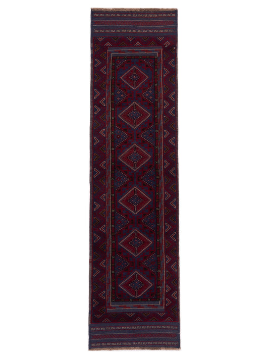 Nomad Afghan Soumak  Charcoal Red Tribal