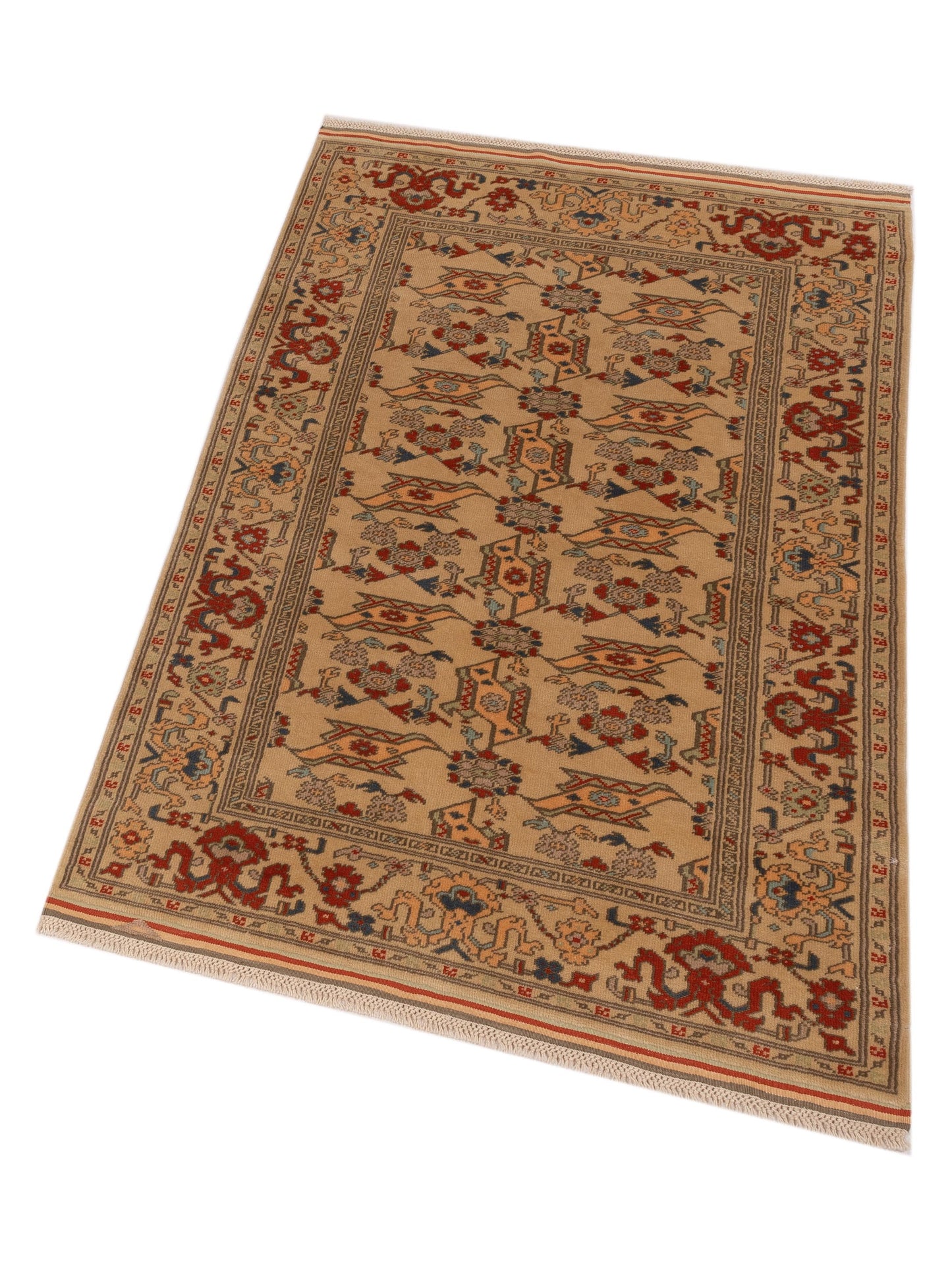 Turkish Shirwan 148391 Beige Beige 4x6 Hand Knotted Rug