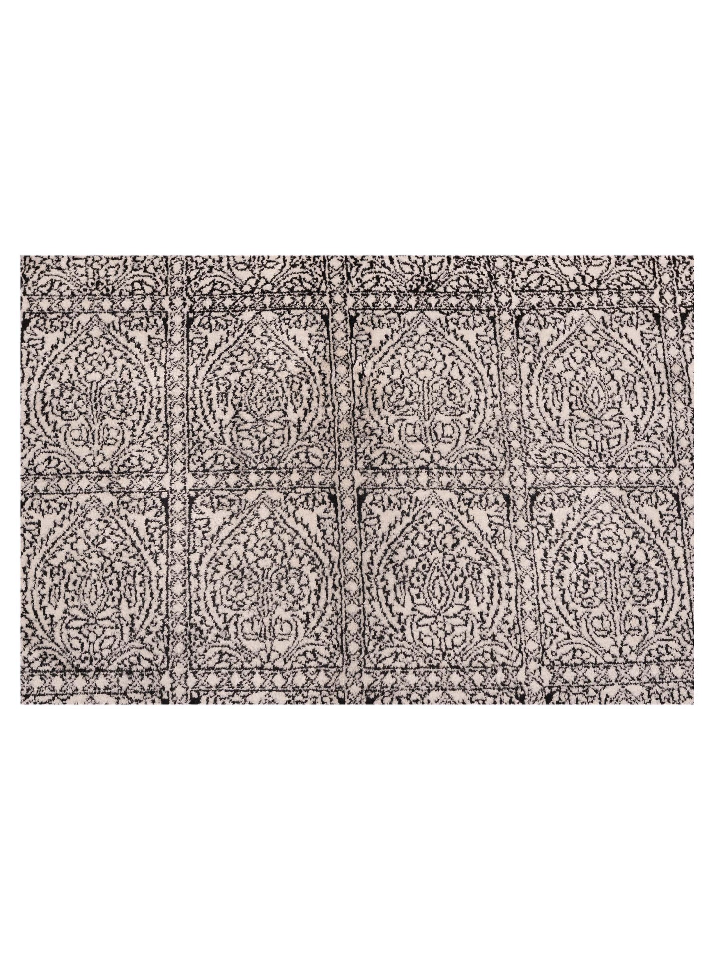 Tibetino 117265 Black Ivory 5.11x8.9 Hand Knotted Rug