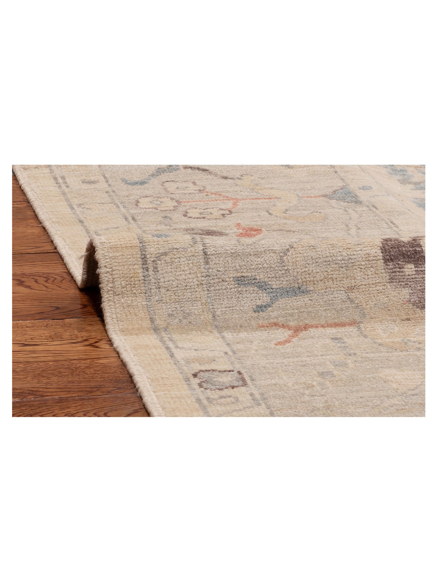 Anadol Oushak 154525 Ivory Light Gray 9.3x12.1 Hand Knotted Rug