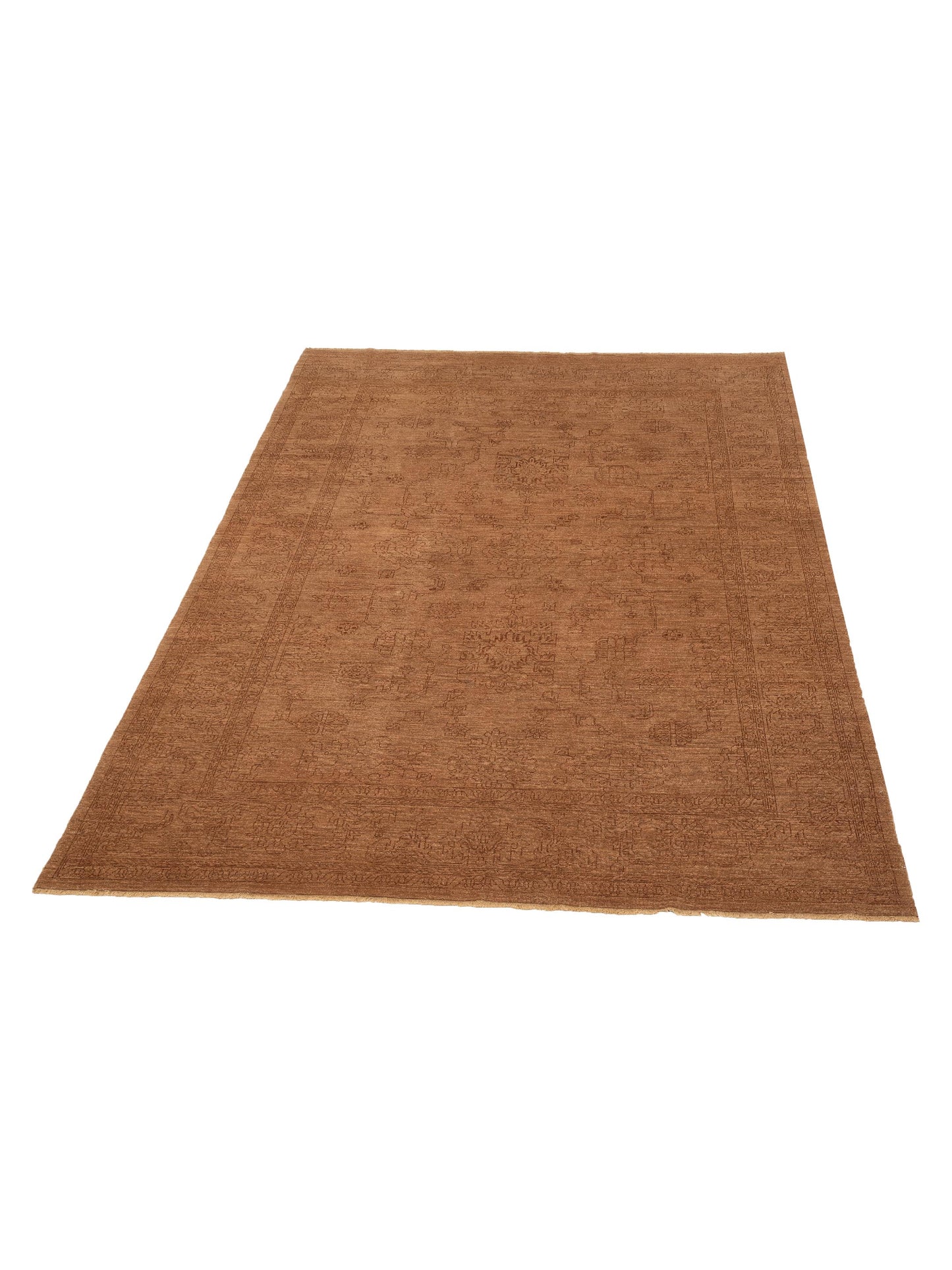 Defne Emerald Gold Copper 9.2x11.10 Hand Knotted Rug