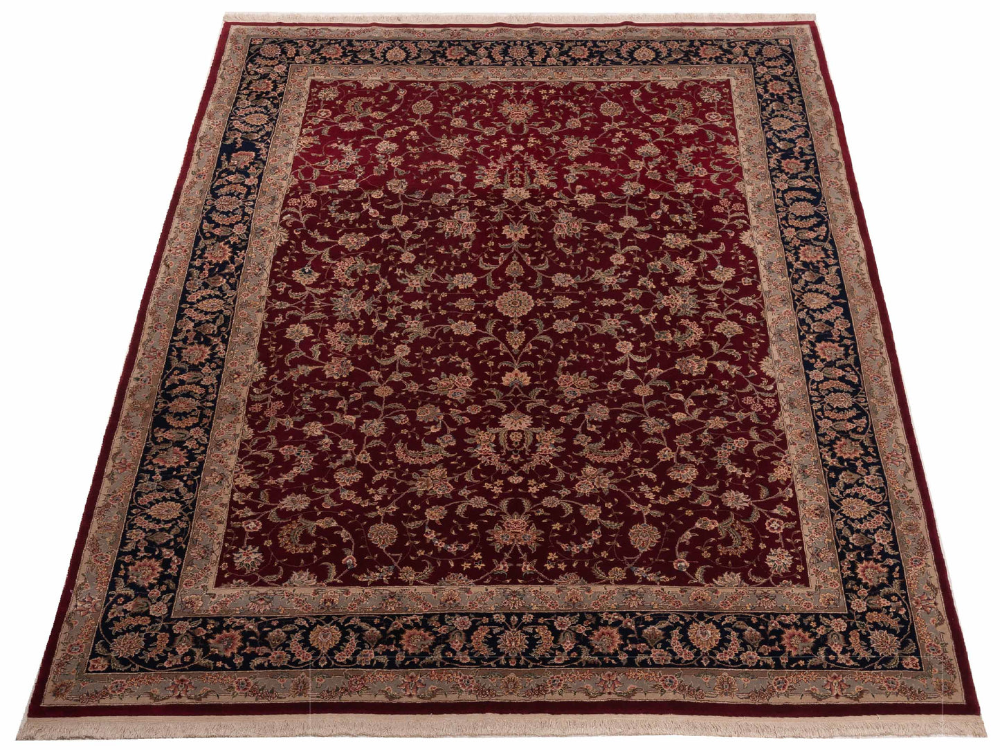 Magnolia 121085 Red Navy 9.1x12.9 Hand Knotted Rug