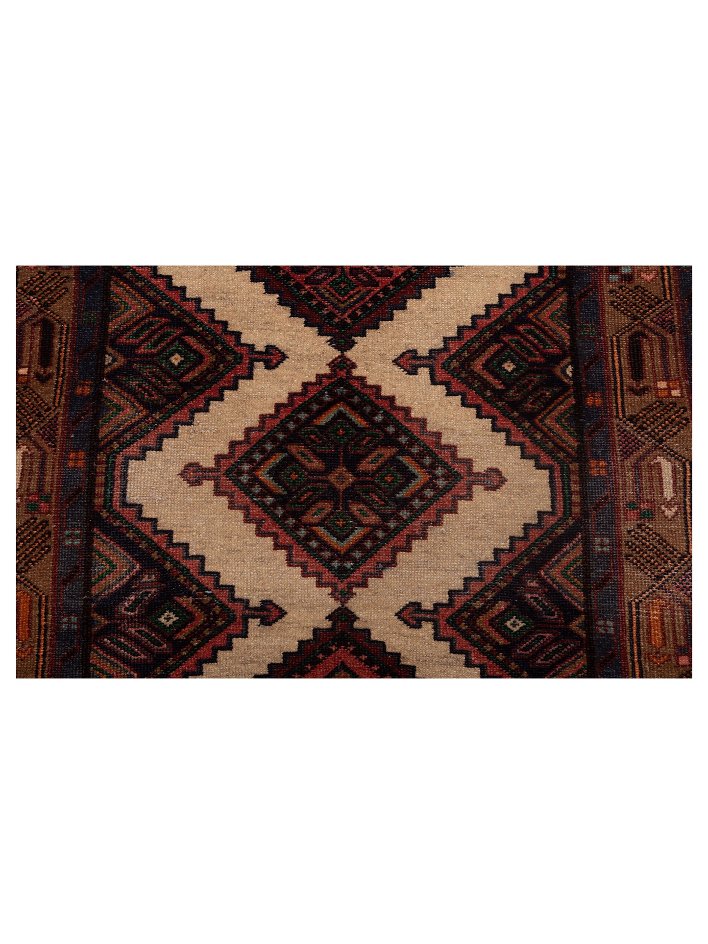 Persian 147671 Ivory Brown 2.9x8.10 Hand Knotted Rug