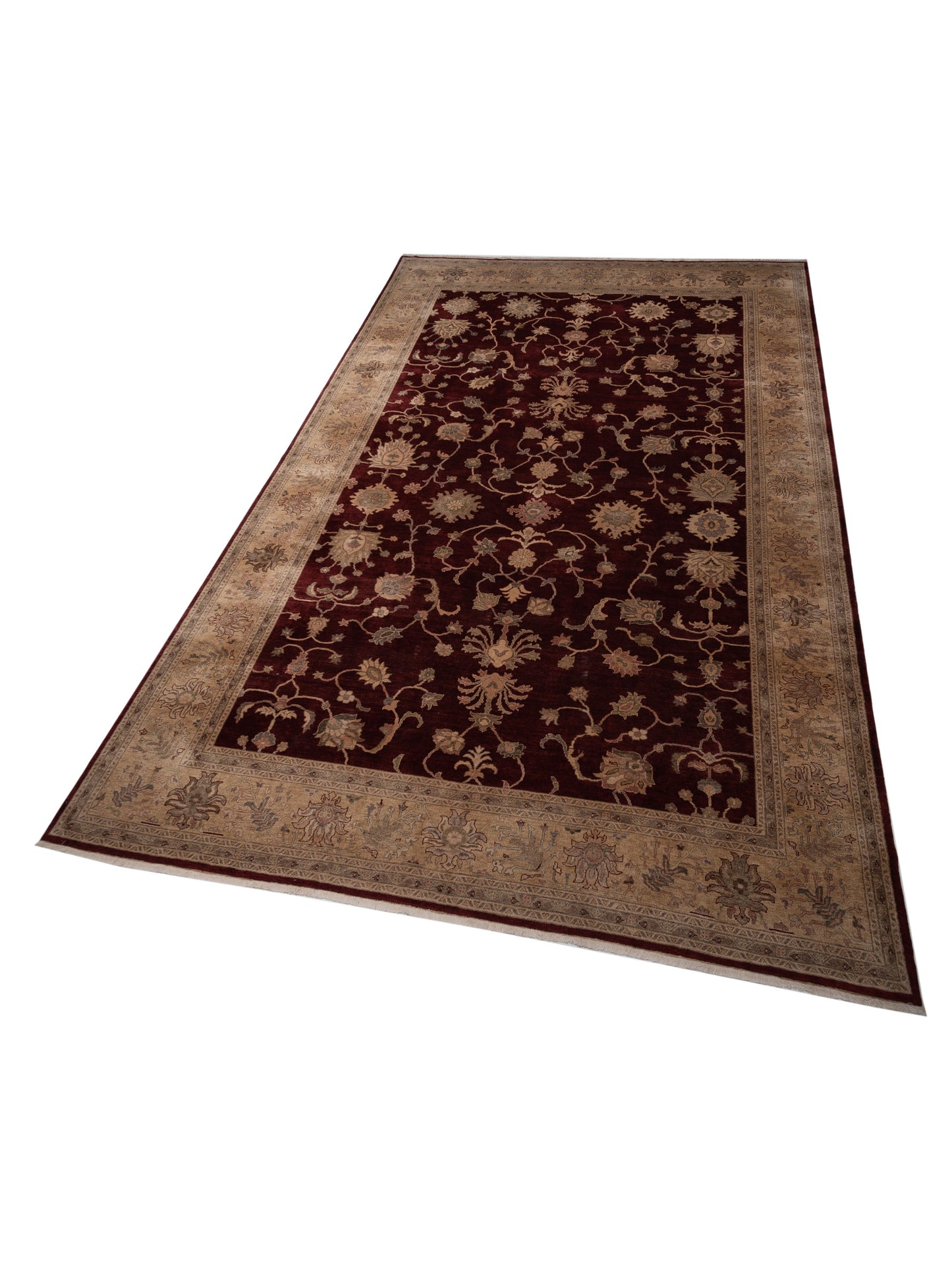 Turkish Elvan 77285 Red Gold 11.11x18 Hand Knotted Rug