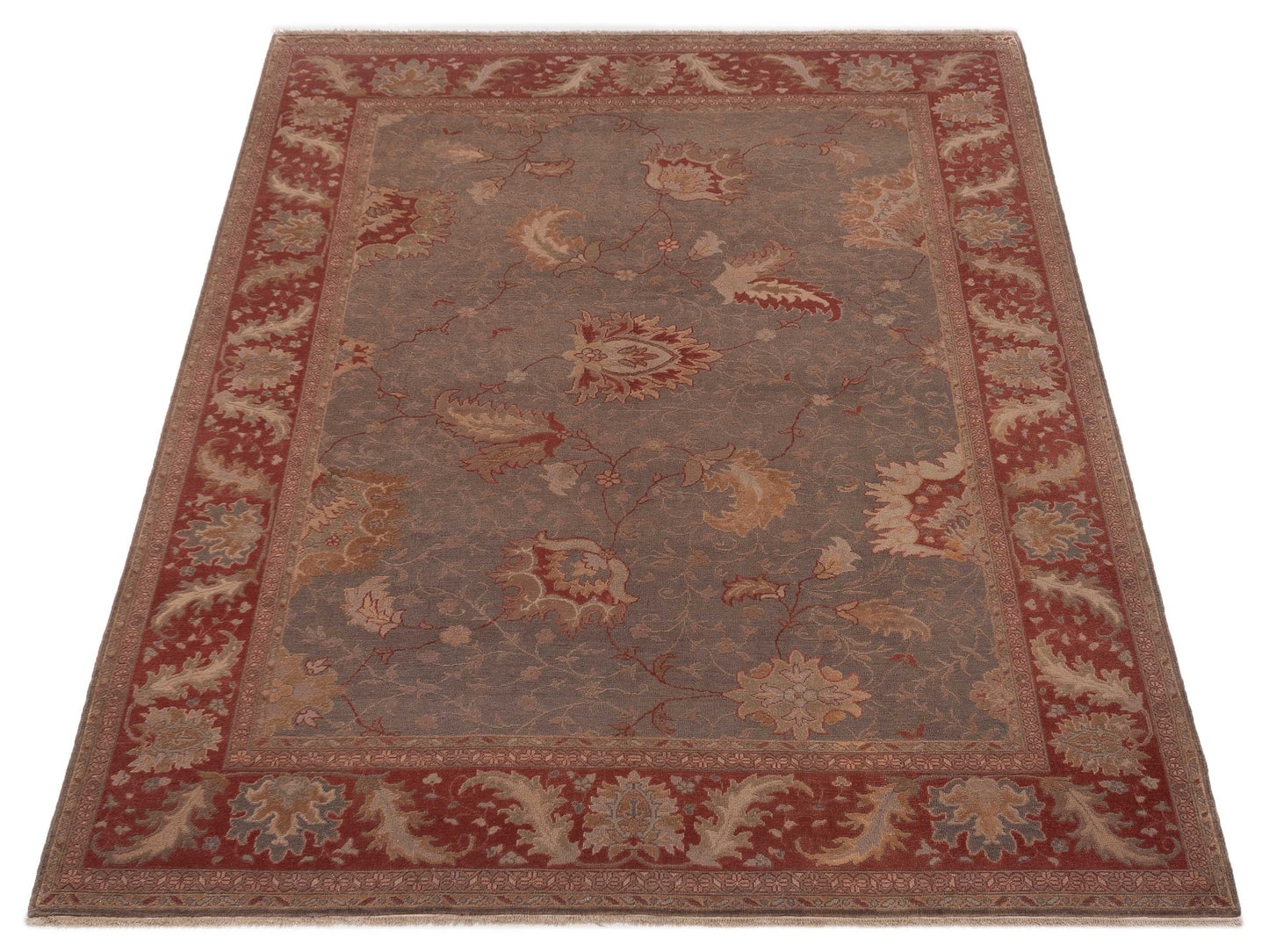 Turkish Elvan 75757 Silver Brick 9.1x11.4 Hand Knotted Rug