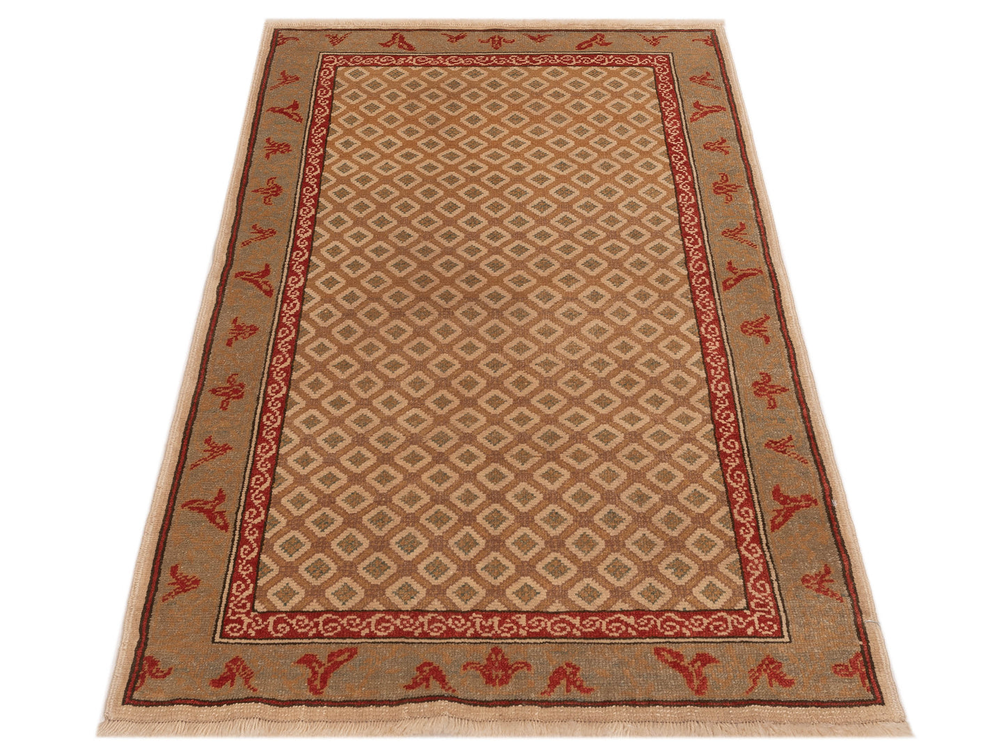 Antique Loom 147355 Brown 3.3x5 Hand Knotted Rug