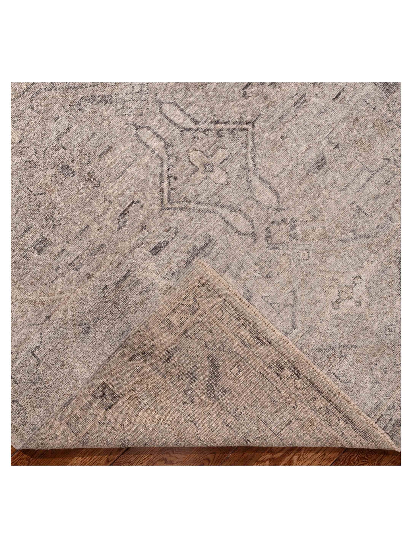 Angora Oushak 156062 Gray Gray 9x11.7 Hand Knotted Rug