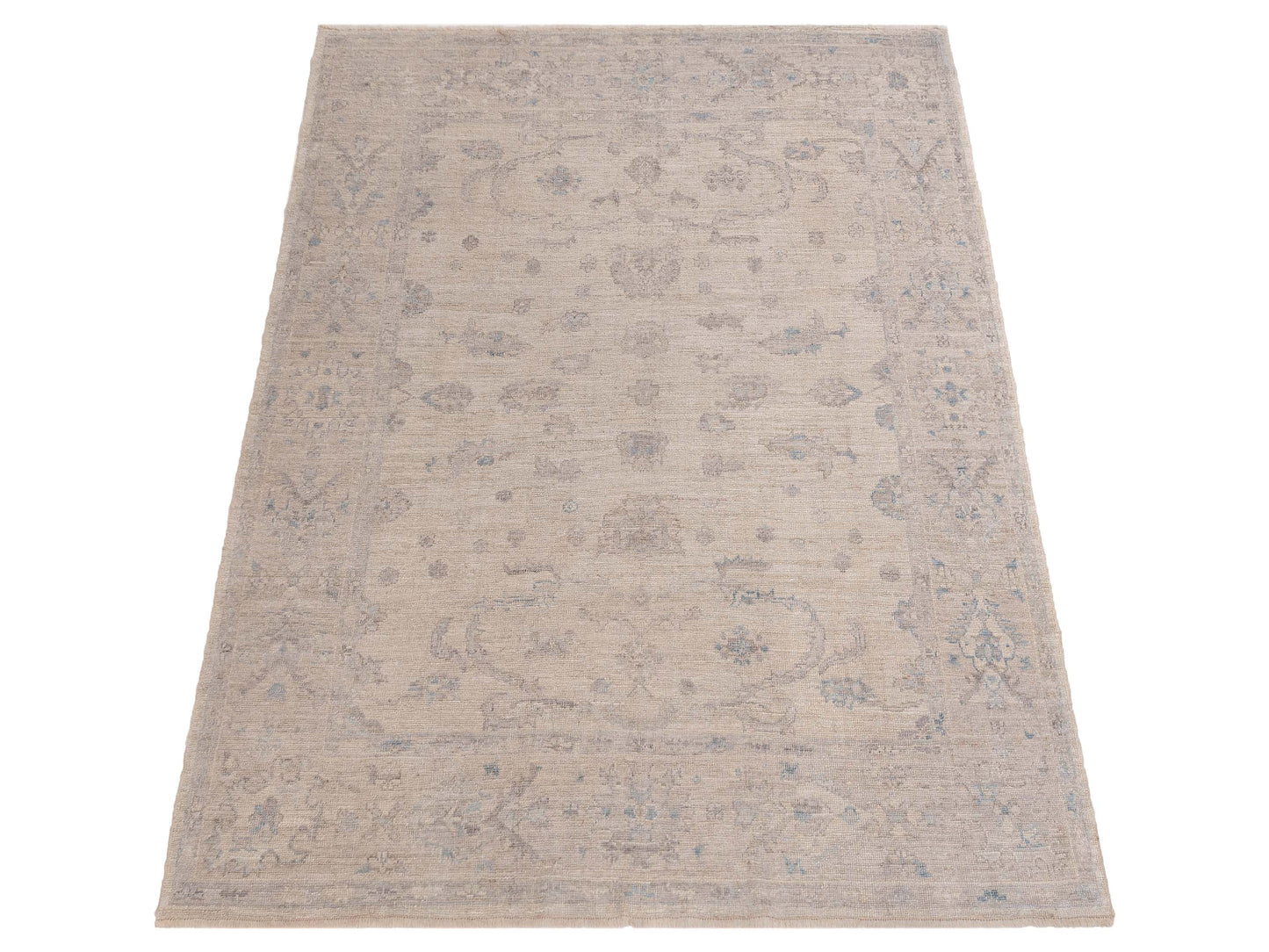 Angora Oushak 150764 Silver Gray 7.7x8.9 Hand Knotted Rug