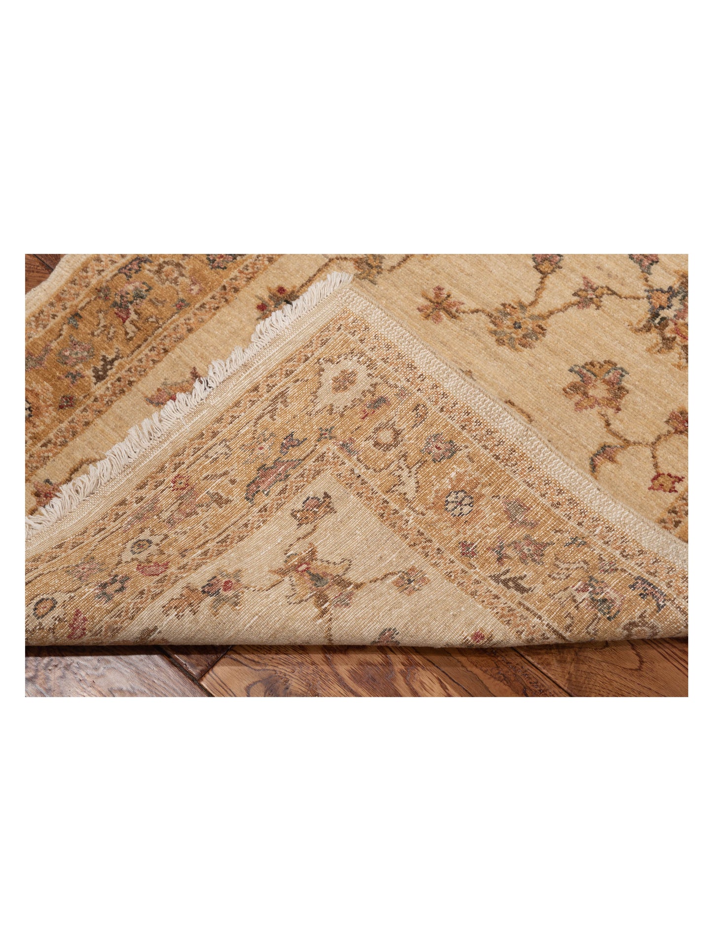 Turkish Elvan 121928 Ivory Gold 2.6x9.9 Hand Knotted Rug