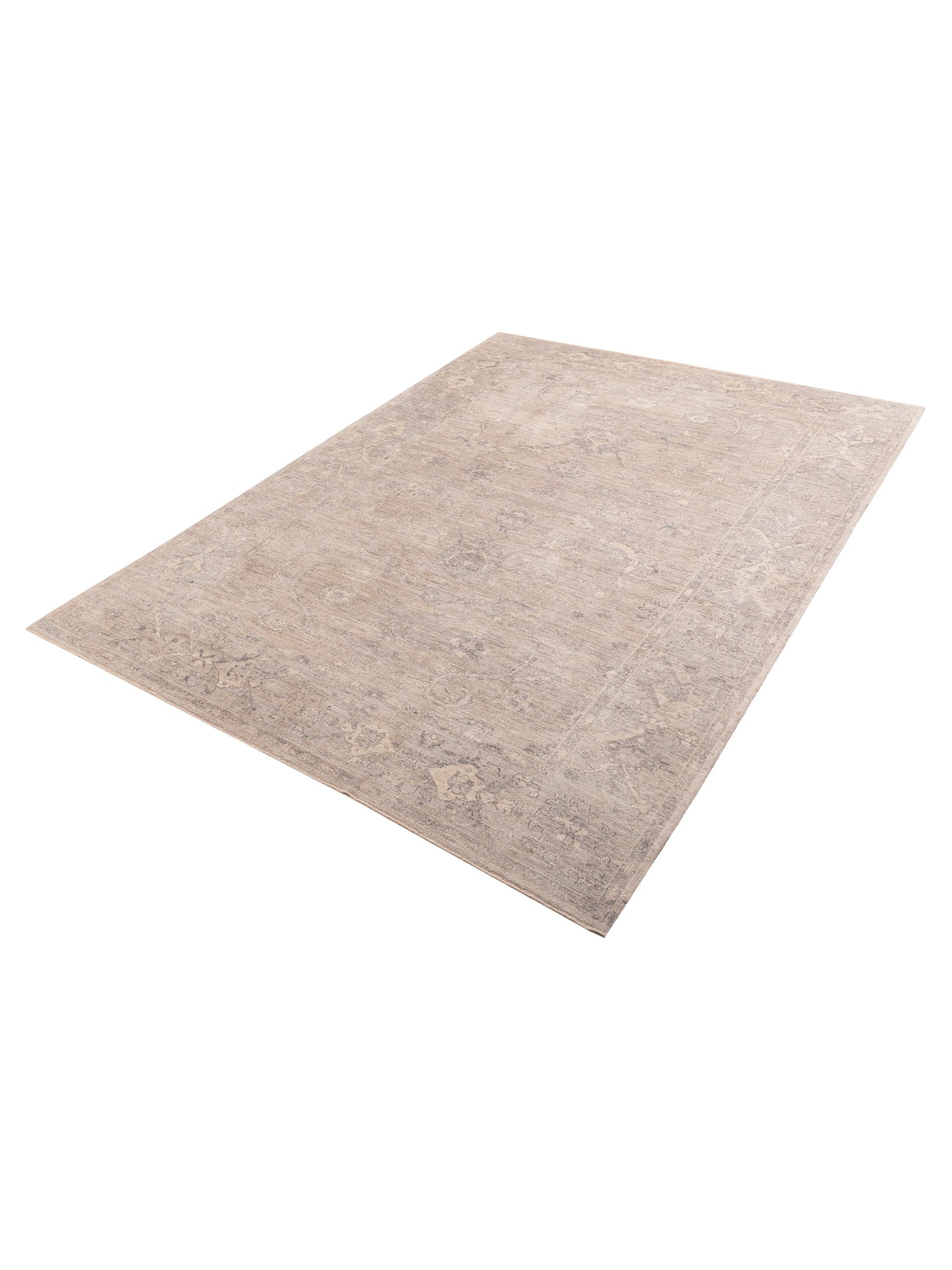 Angora Oushak 156076 Gray Gray 10x13.6 Hand Knotted Rug