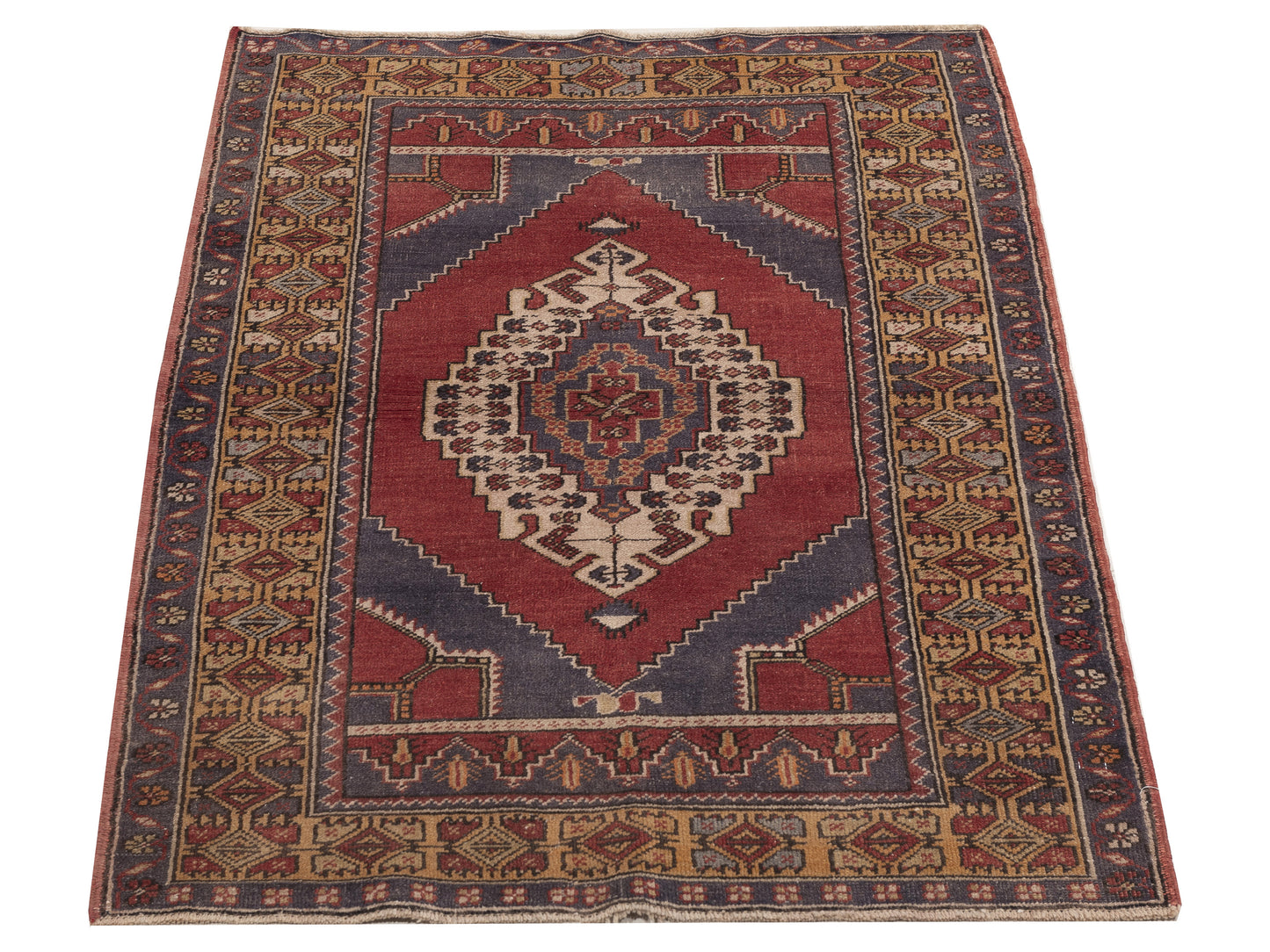 Old Anatolian 154117 Red Gold 3.11x5.10 Hand Knotted Rug