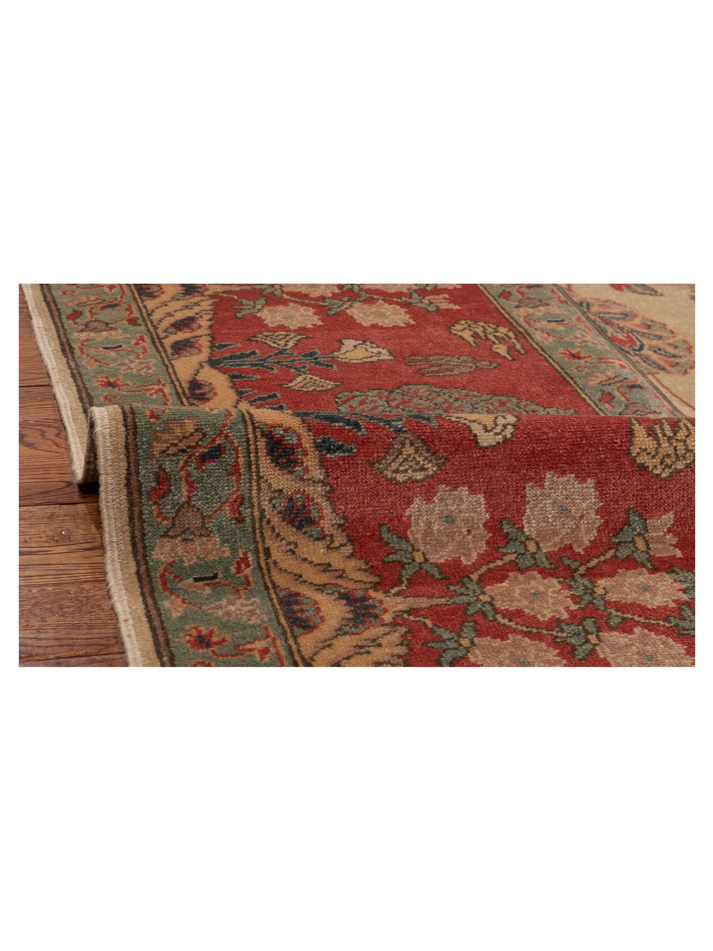 Antique Loom 105100 Ivory Rust 10.6x14.6 Hand Knotted Rug