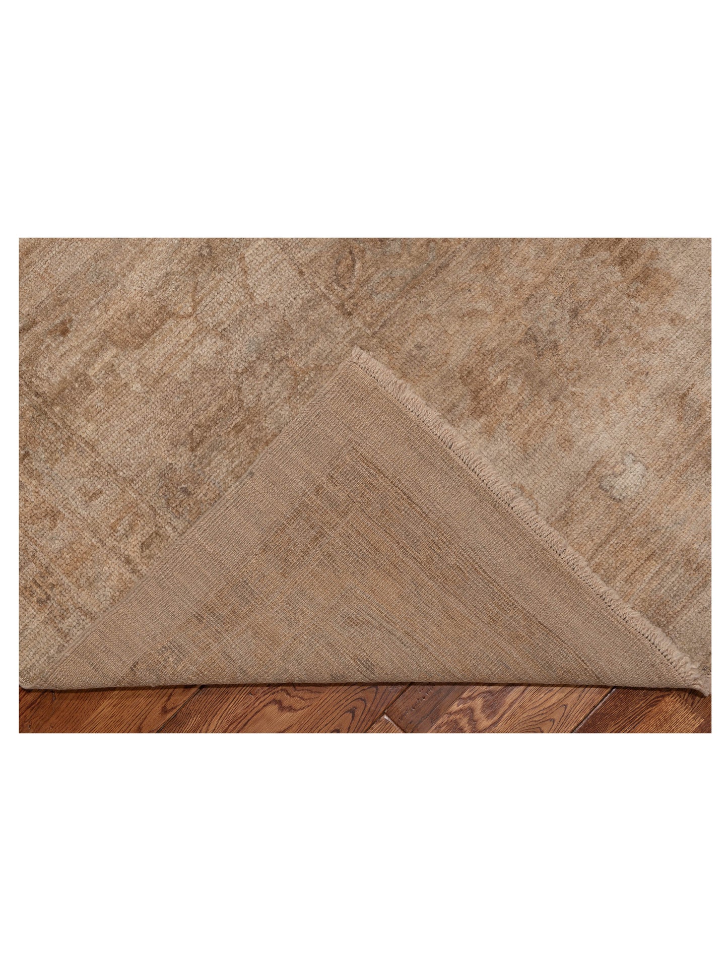 Angora Oushak 128330 Beige Beige 15.5x21 Hand Knotted Rug