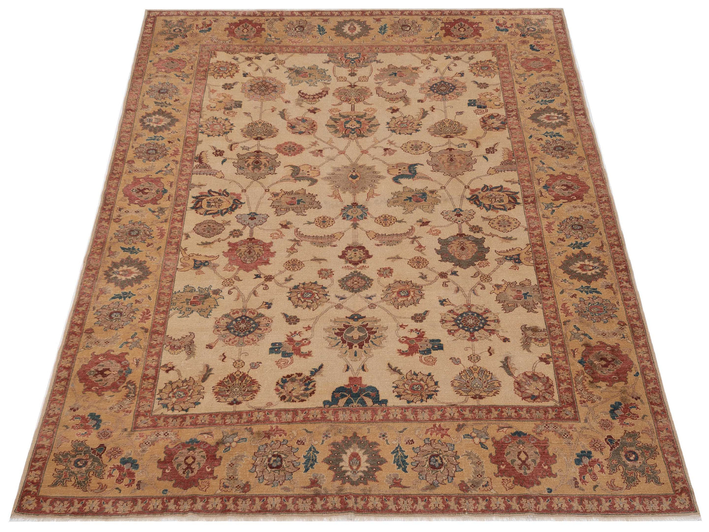Antique Loom 108022 Ivory Gold 9.6x12.1 Hand Knotted Rug