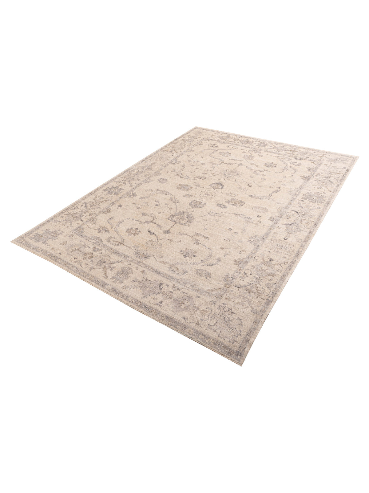 Angora Oushak 156129 Ivory Ivory 10.1x13.8 Hand Knotted Rug