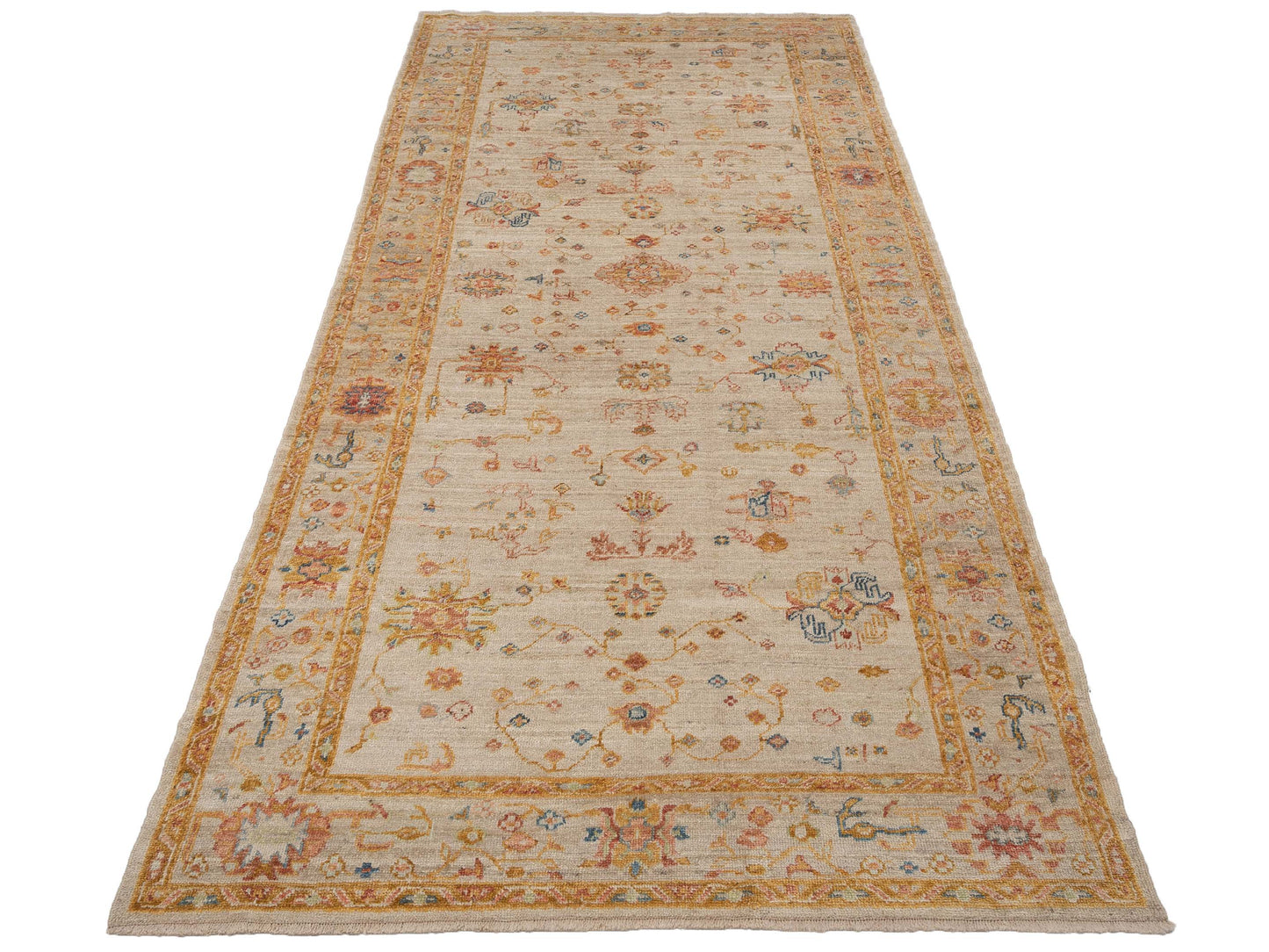 Angora Oushak 133079 Ivory Silver 6.4x13.11 Hand Knotted Rug